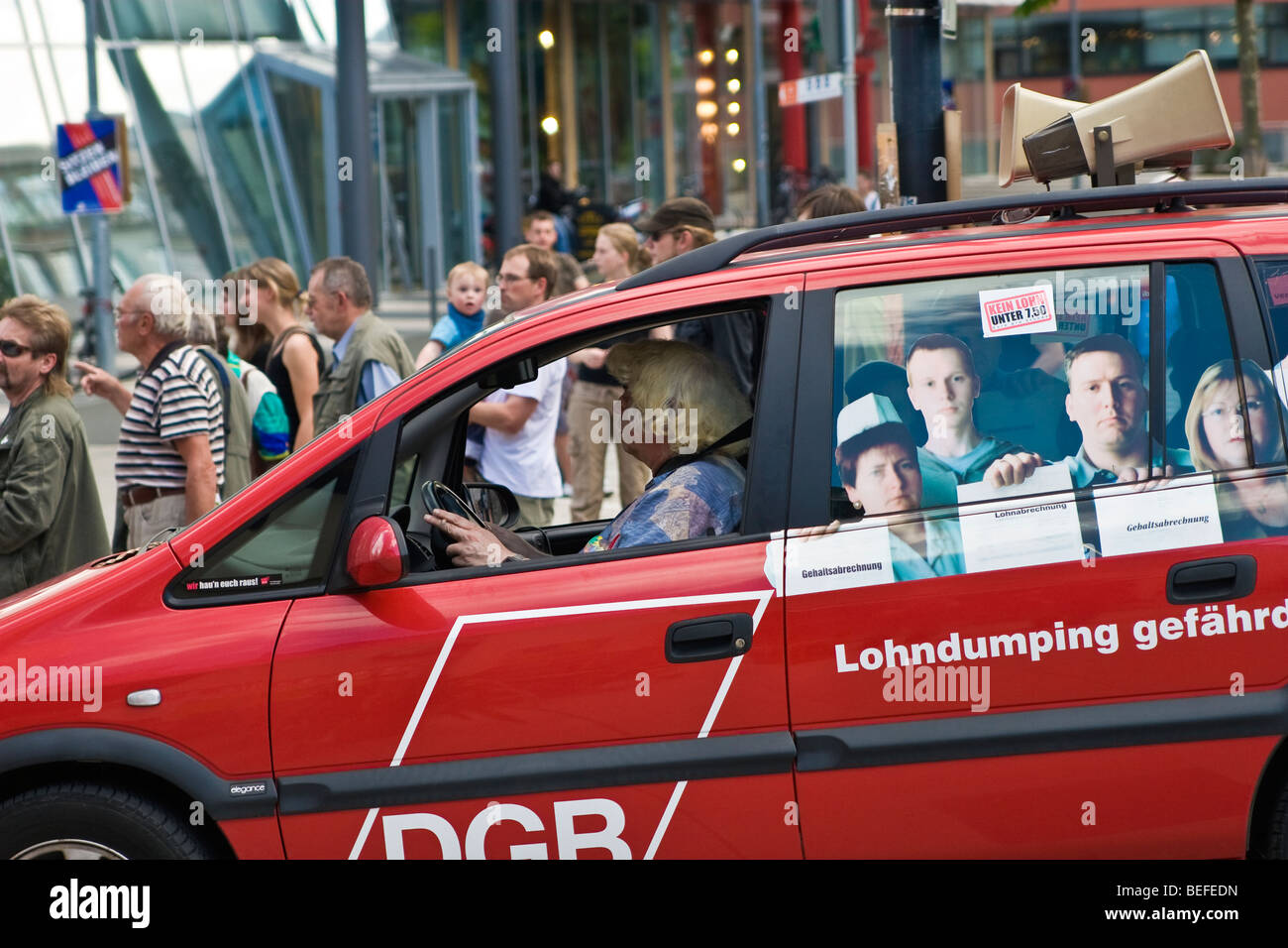 Antifaschismus und Antirassismus Protestkundgebung in Jena, Thüringen, Deutschland Stockfoto