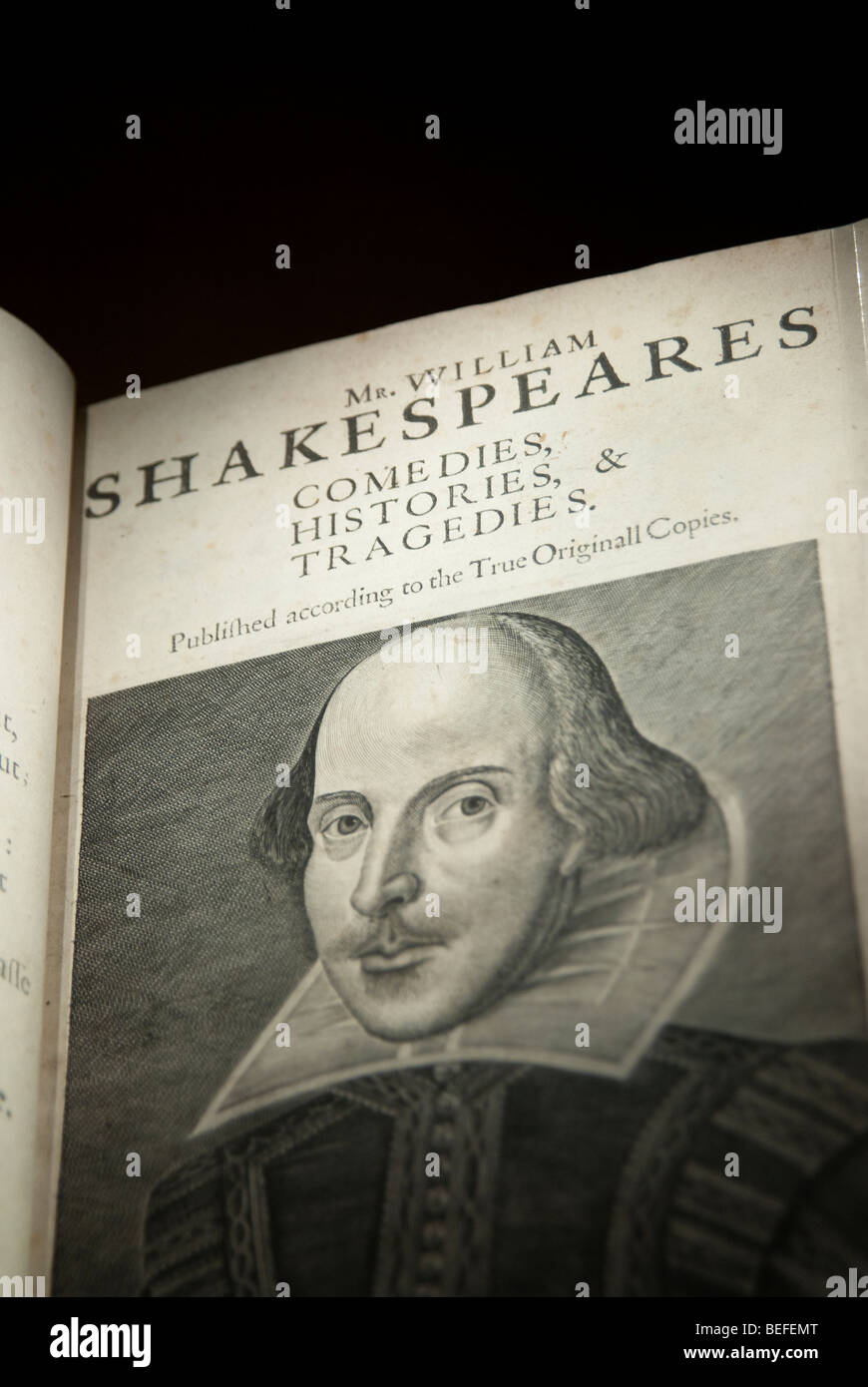 Herr Williams Shakespeares Komödien, Geschichten und Tragödien in der Folger Shakespeare Library in Washington, D.C. Stockfoto