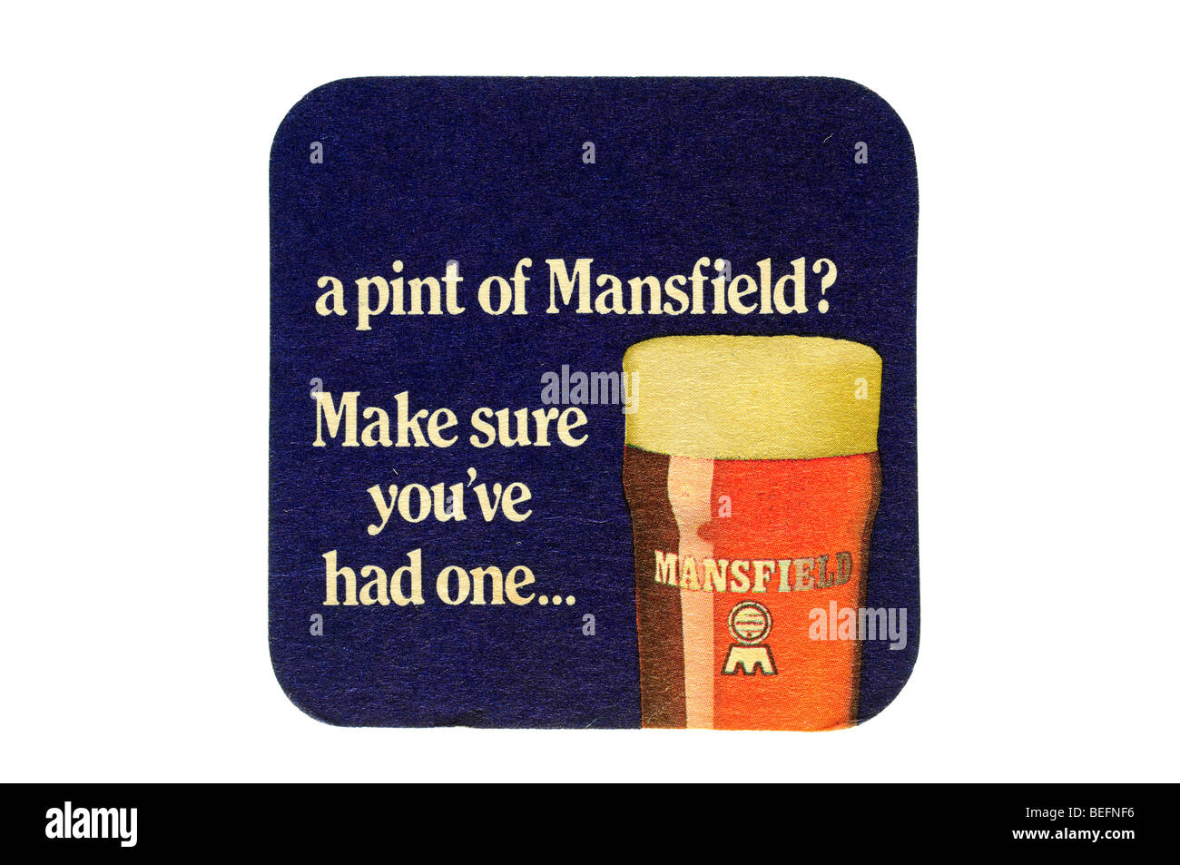 ein Pint Mansfield stellen sicher, dass du eine hattest Stockfoto