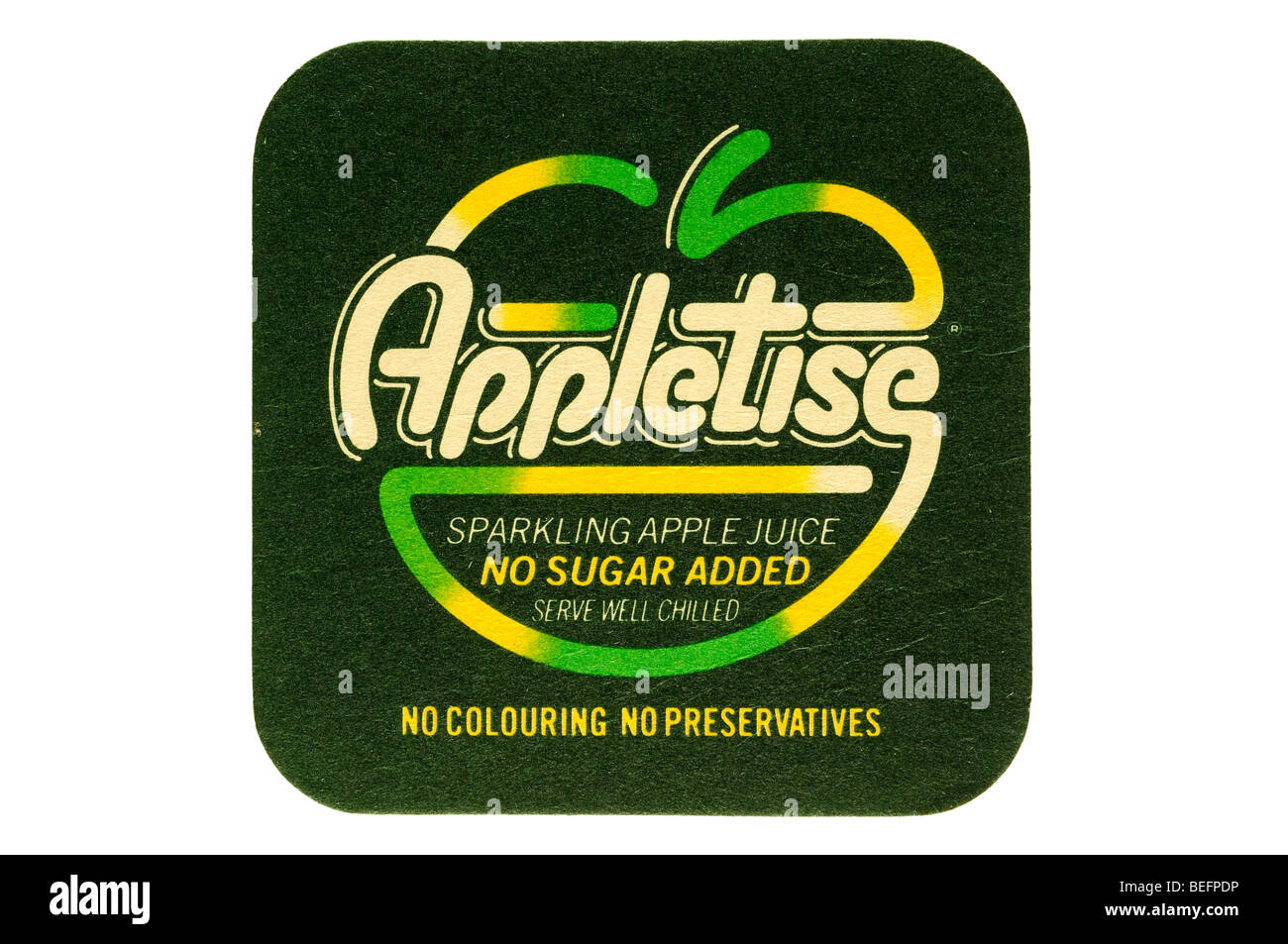 appletise funkelnden Apfelsaft ohne Zuckerzusatz gut gekühlt servieren keine Färbung ohne Konservierungsstoffe Stockfoto