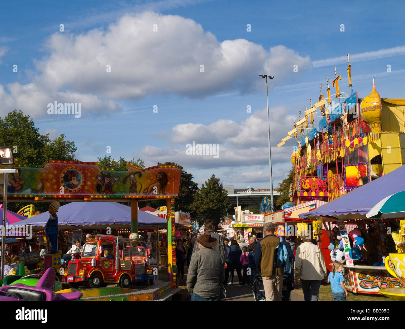 Ein sonniger Nachmittag an der Goose Fair in Nottingham, Nottinghamshire, England UK Stockfoto