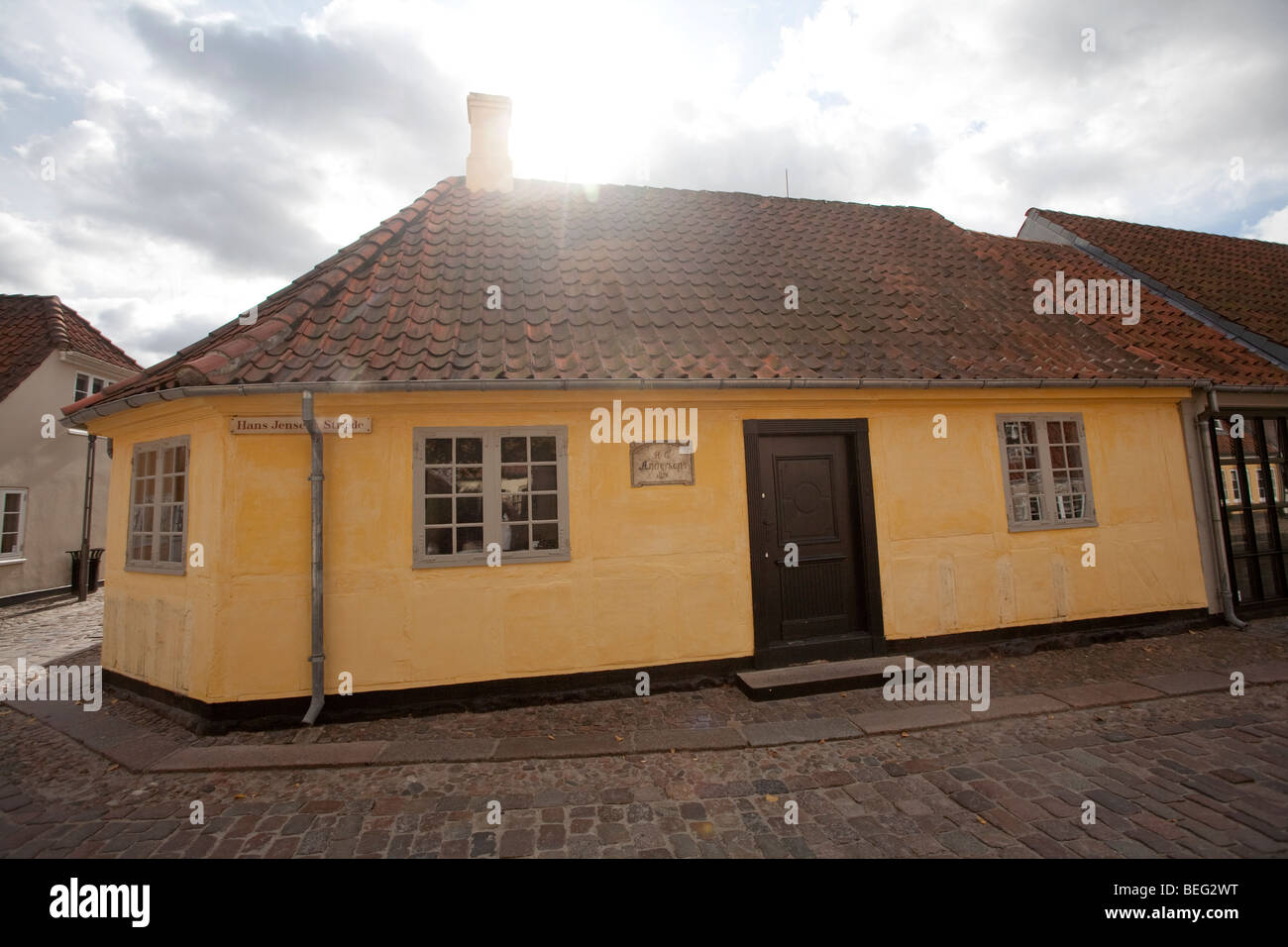 Geburtsort des Hans Christian Andersen. Odense, Fyn, Dänemark, Scandinavia Stockfoto