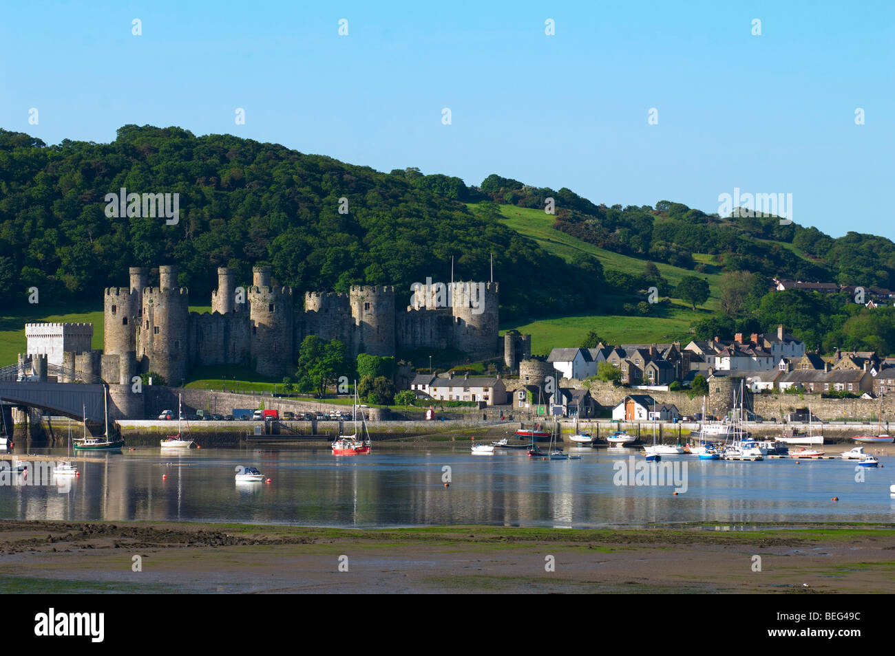 Conwy Castle, Conwy, Gwynedd, Wales, Vereinigtes Königreich. Stockfoto