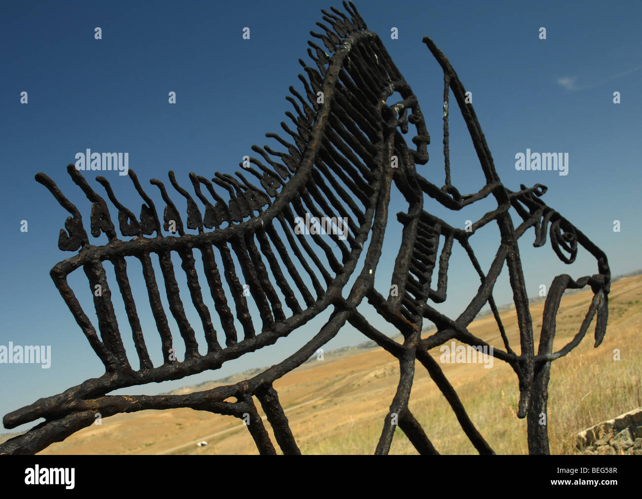 Native American Monument am Little Big Horn Schlacht Feld Montana Stockfoto