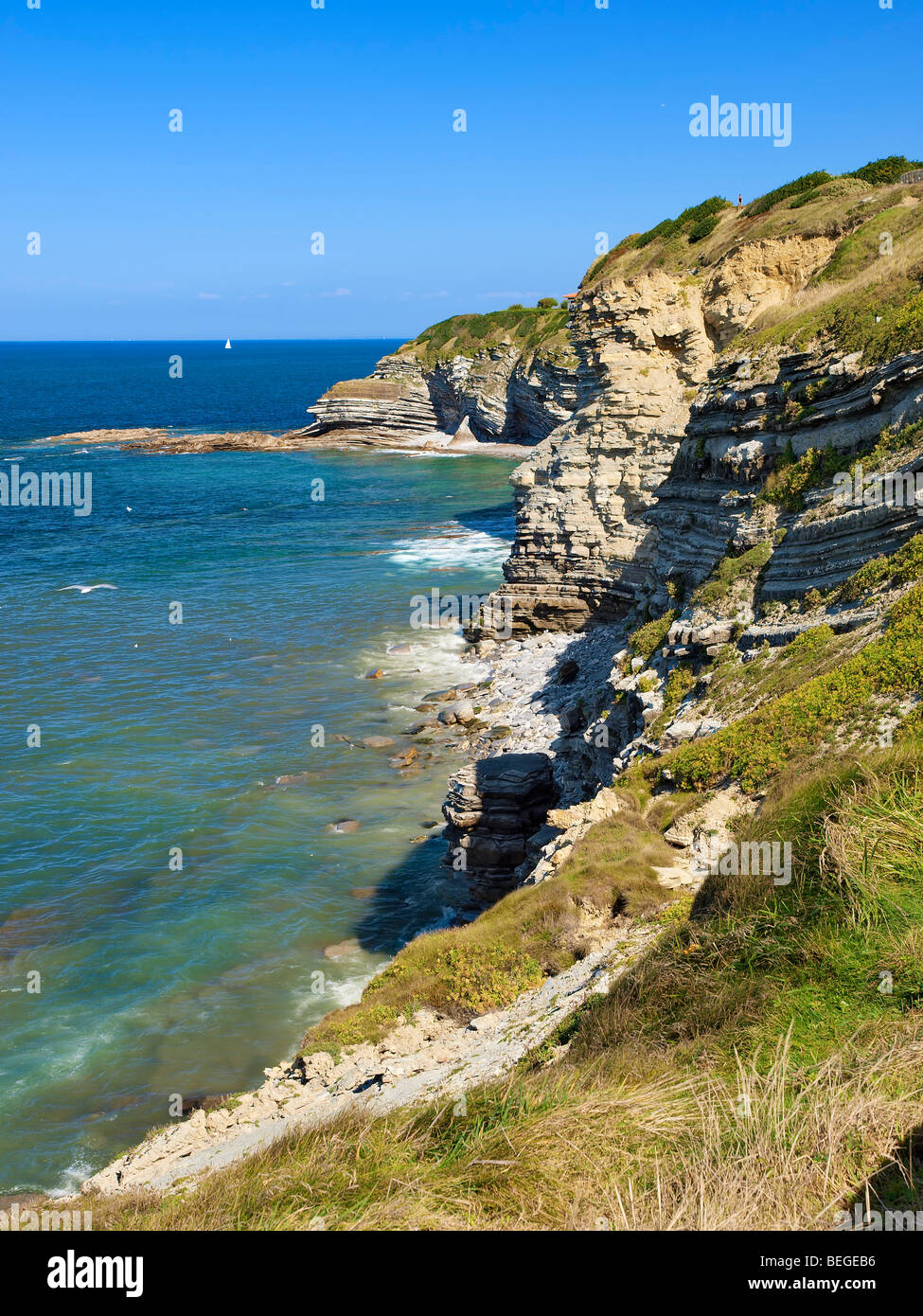 Die Atlantikküste in Saint Jean de Luz, Baskenland, Frankreich. Stockfoto