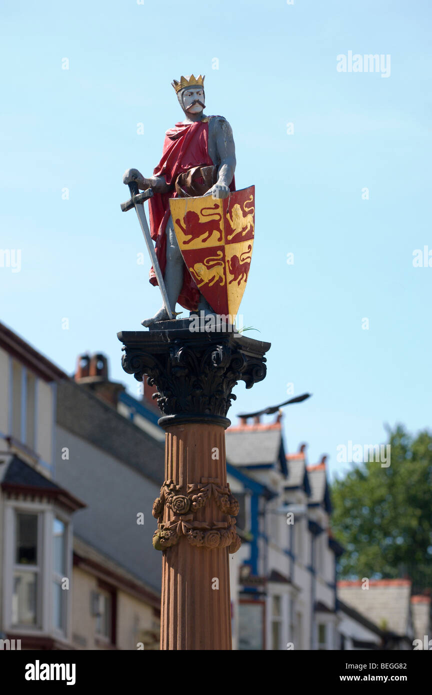 Statue des Prinzen Llewellyn Conwy, Gwynedd, Wales, Vereinigtes Königreich. Stockfoto