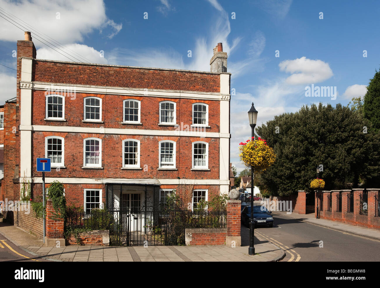 England, Cambridgeshire, Huntingdon, High Street, Whitwell House, elegante Anfang des 18. Jahrhunderts nach Hause Stockfoto