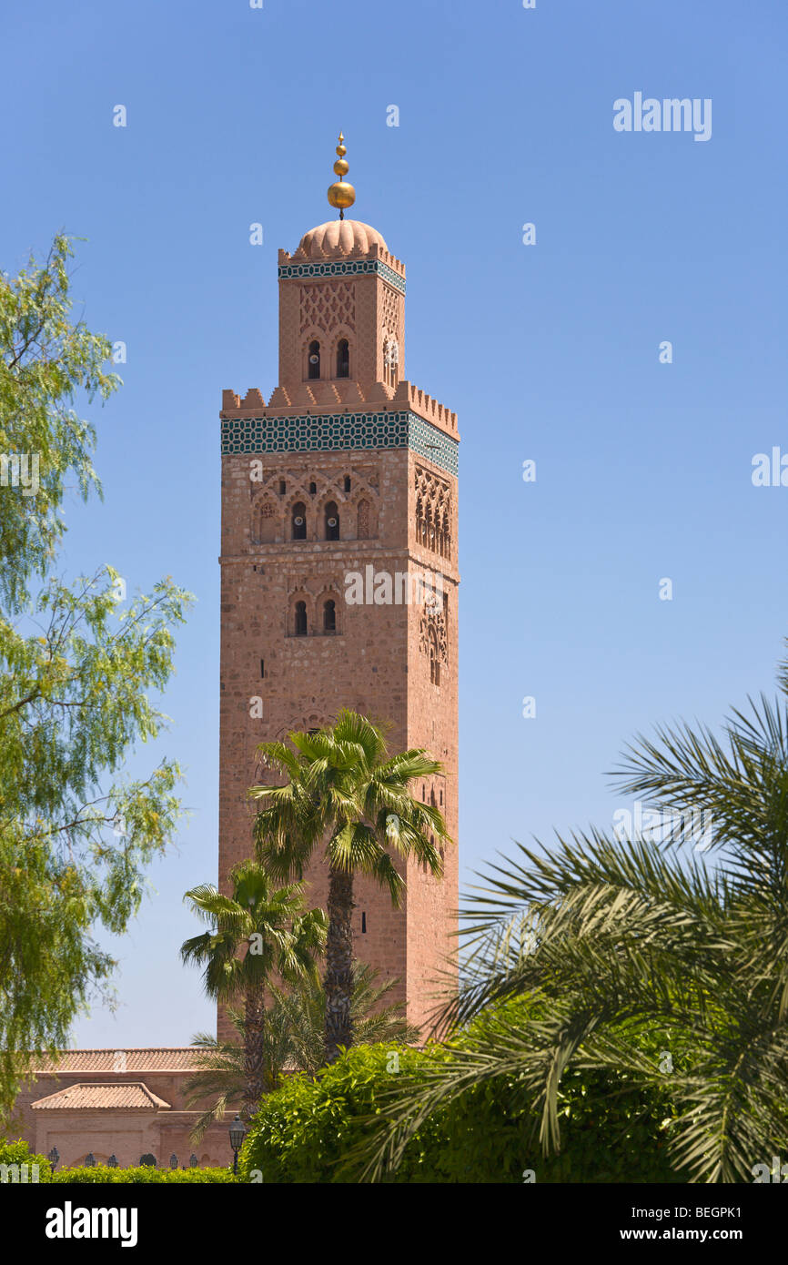 Koutoubia Moschee und Minarett Marrakesch Marokko Stockfoto