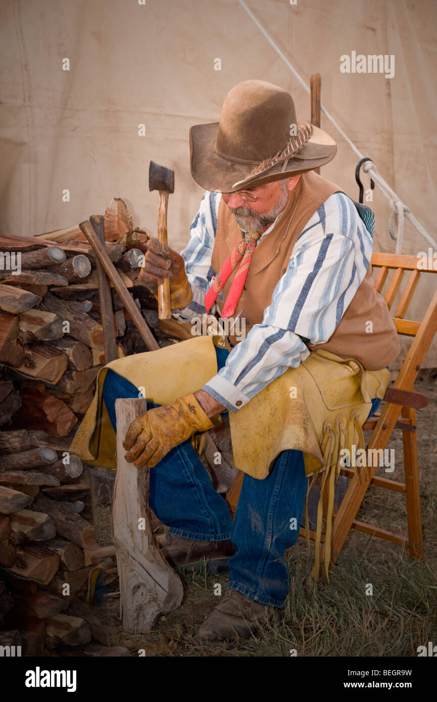 Der Lincoln County Cowboy Symposium und Chuck Wagon Kochwettbewerb findet statt in Ruidoso Downs, New Mexico. Stockfoto