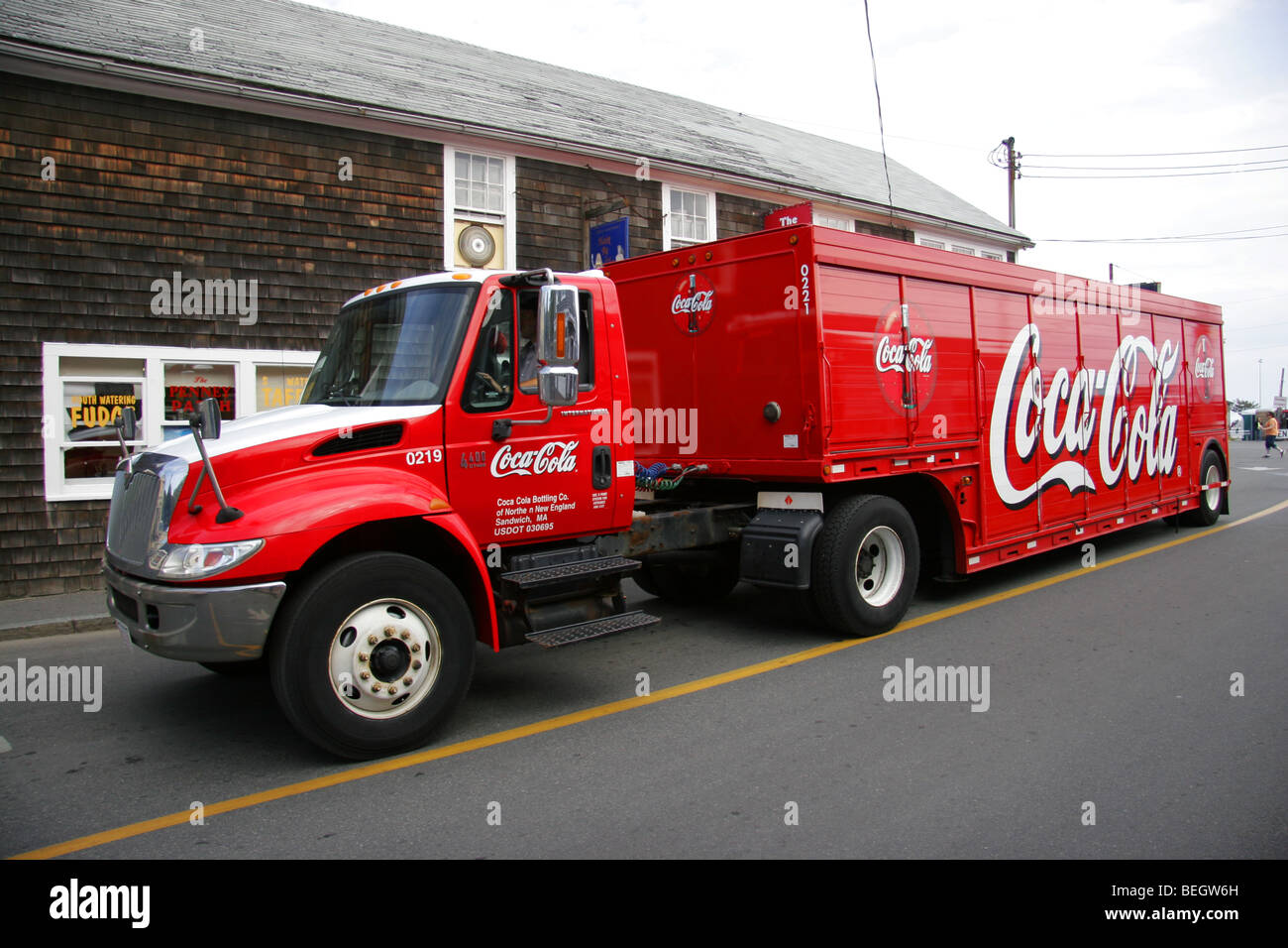 Coca Cola-Lieferwagen in Cape Cod, New England, USA Stockfoto