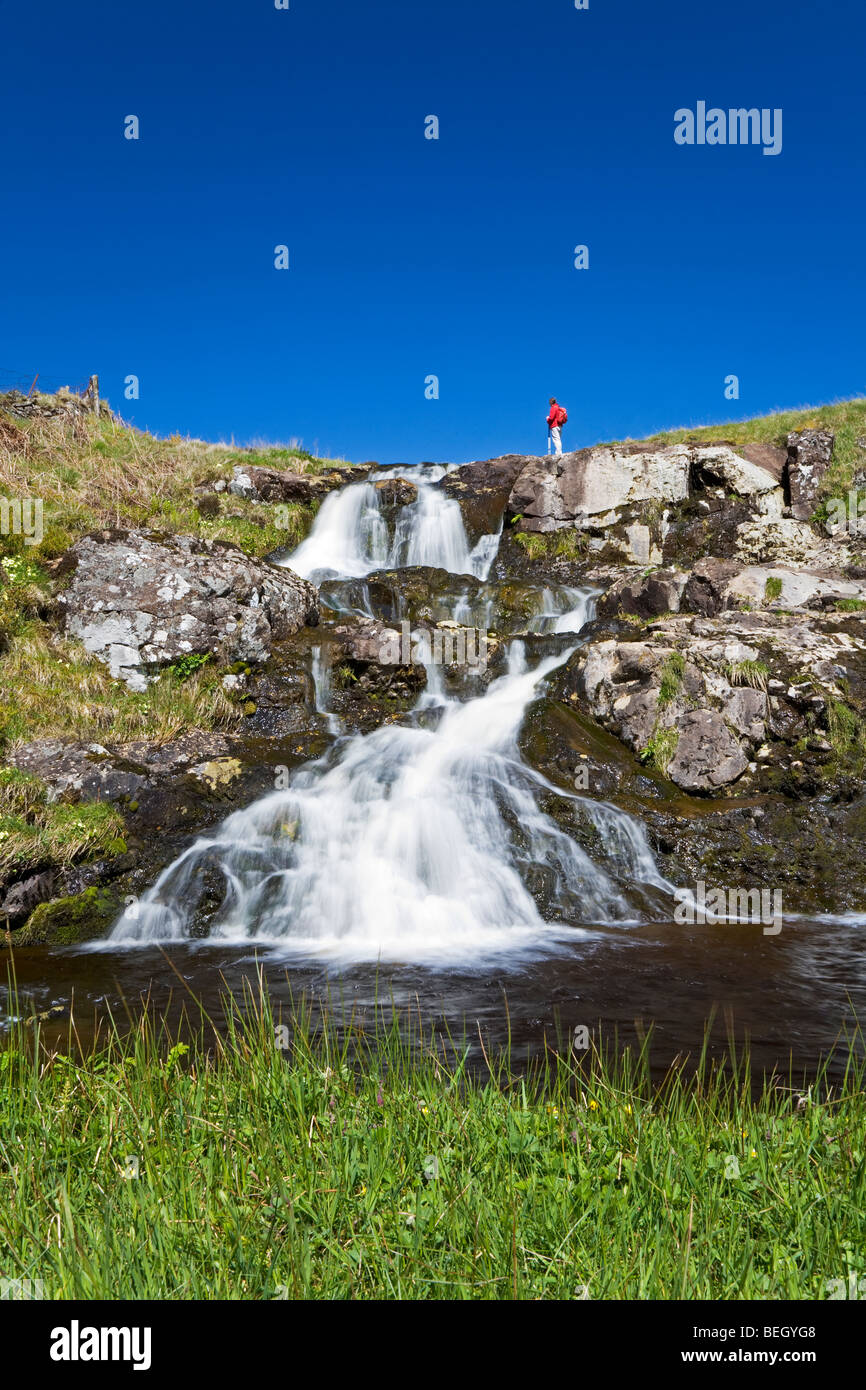 Wasserfall auf dem Loch Humphrey brennen, Kilpatrick Hills Stockfoto