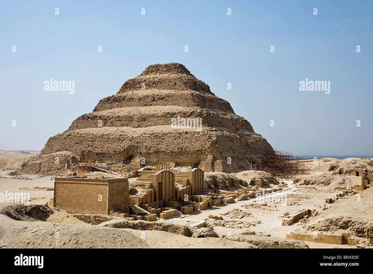 Sakkara Stufenpyramide des Pharao Djoser, Sakkara, Ägypten Stockfoto