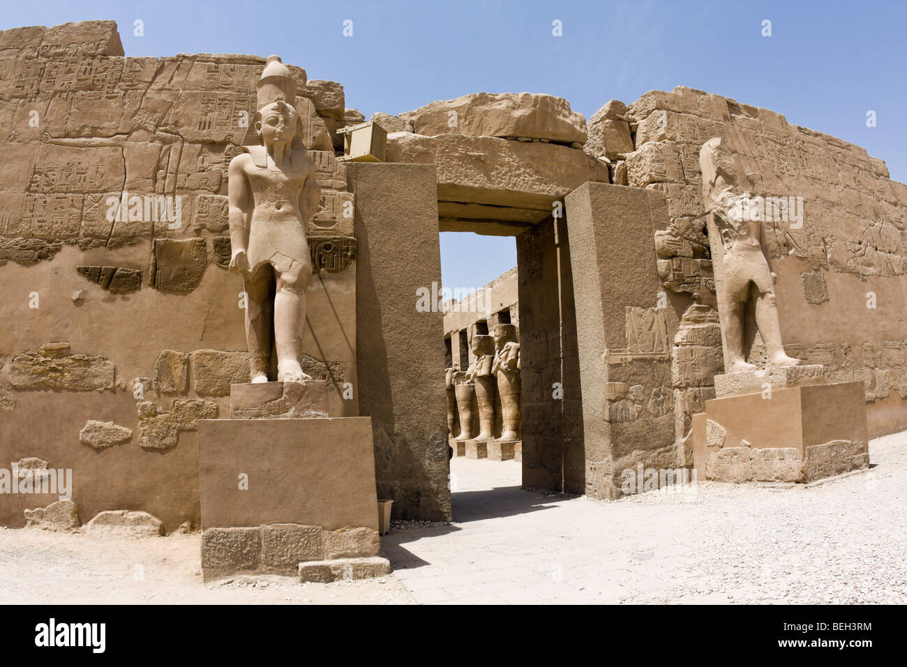 Tempel des Amun, Mut und Chons am Karnak-Tempel, Luxor, Ägypten Stockfoto