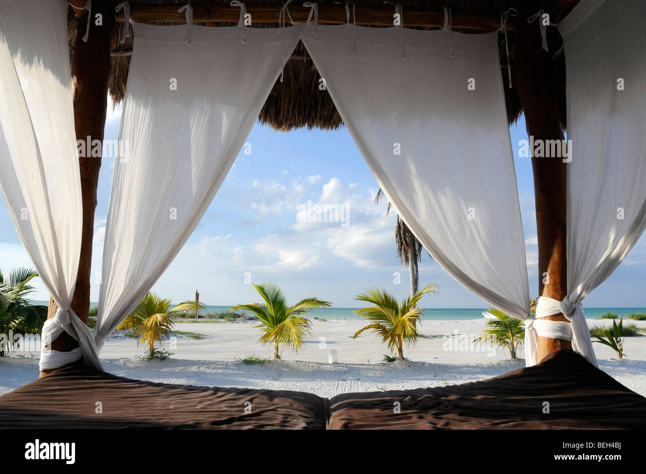 Strand von Holbox Insel, Halbinsel Yucatan, Karibik, Mexiko Stockfoto