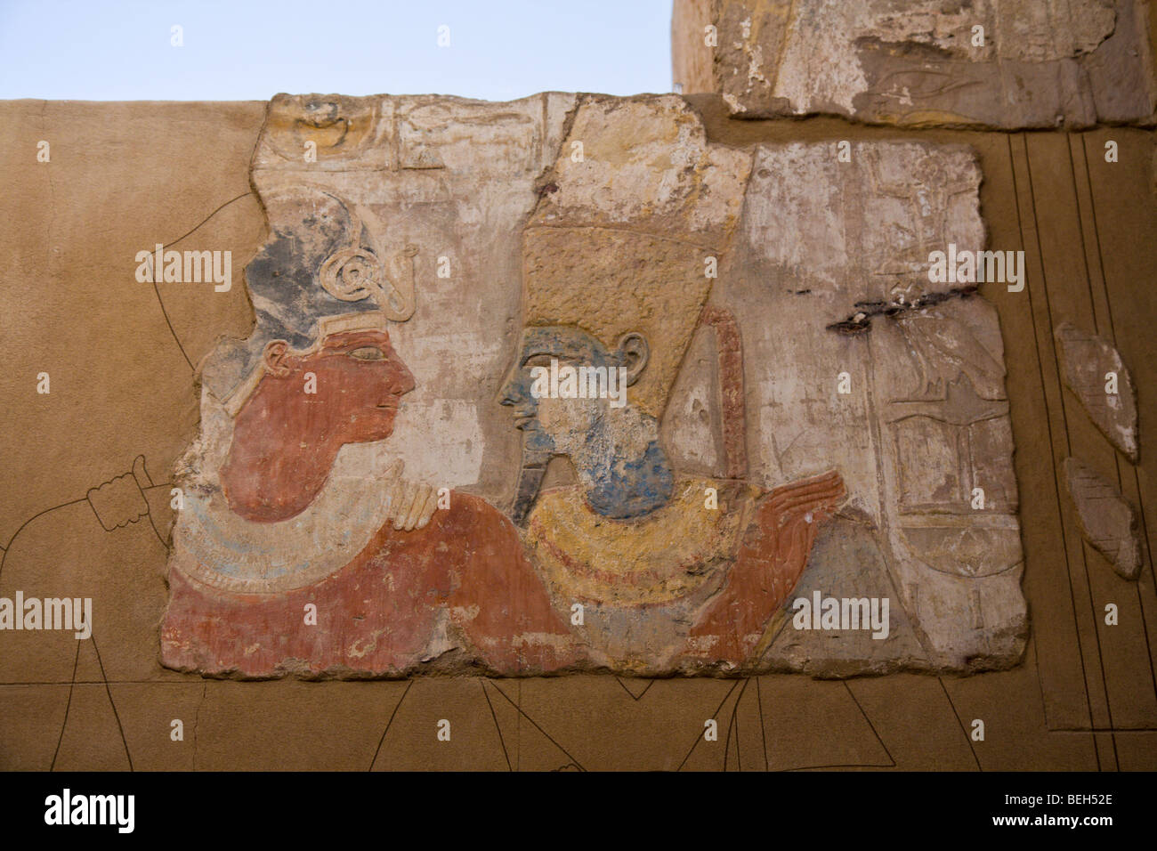 Antike Gemälde auf Elephantine Island, Assuan, Ägypten Stockfoto