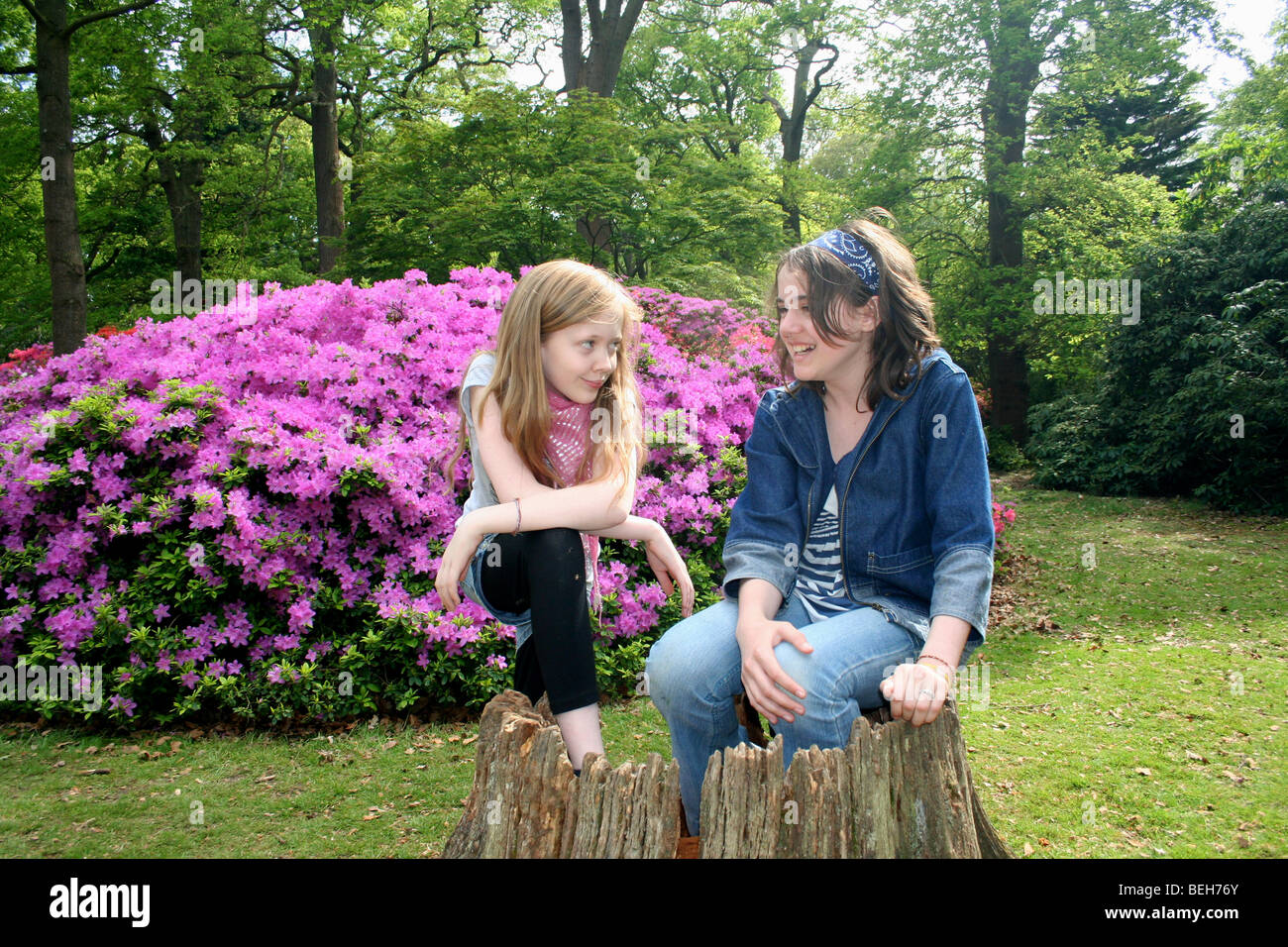 Mädchen teilen ein Geheimnis Stockfoto