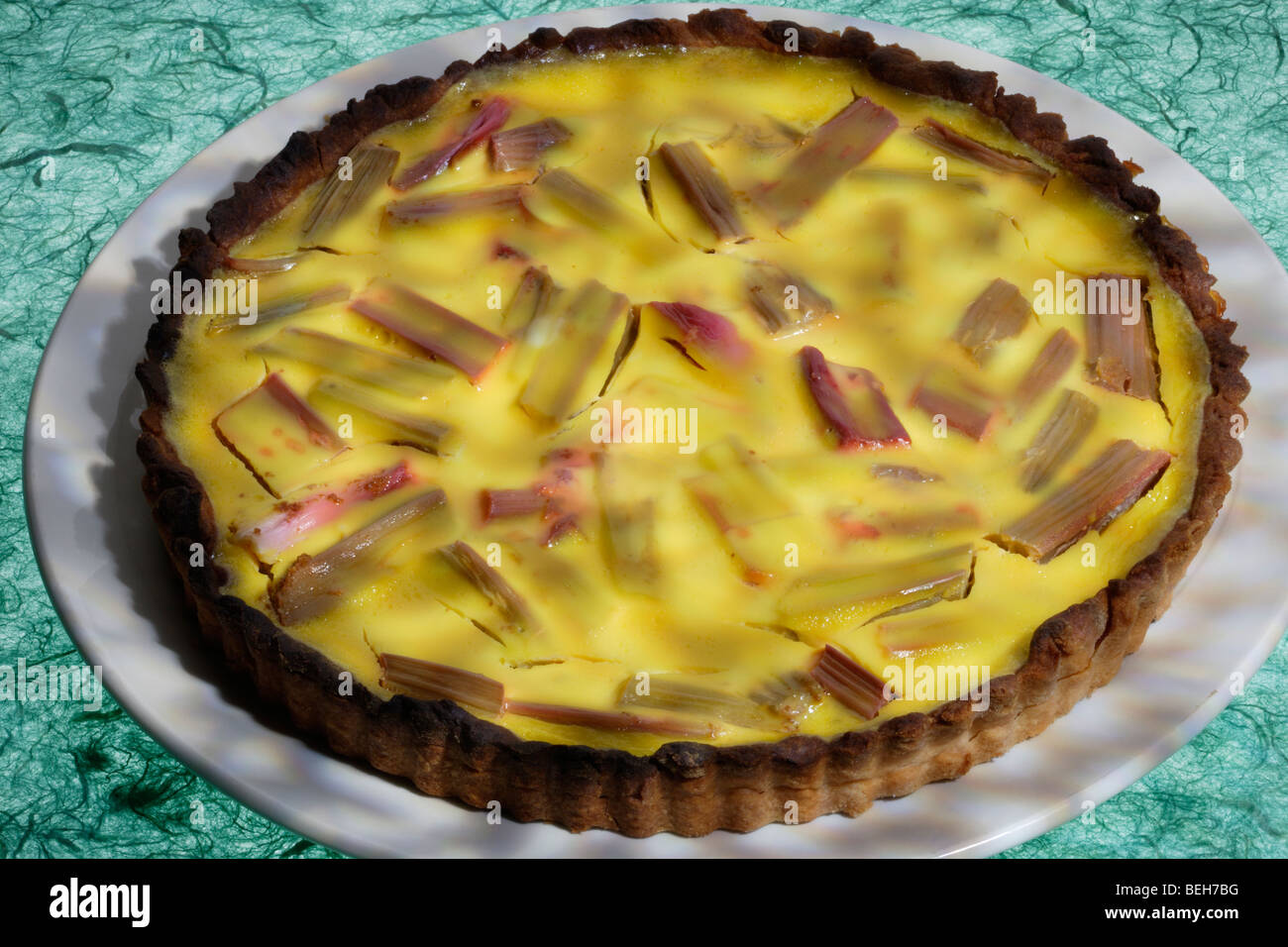 Rhabarber-Tarte Stockfoto