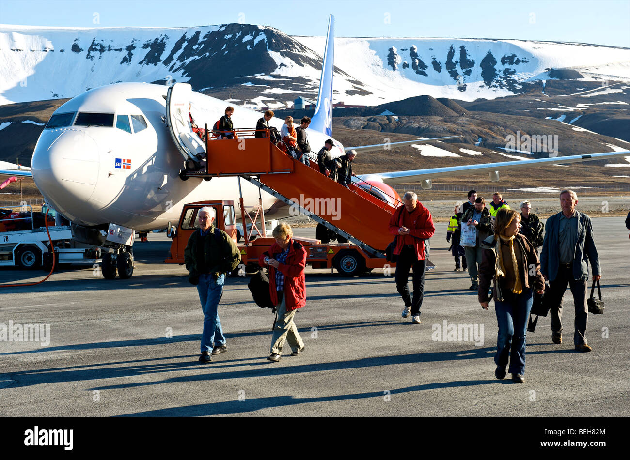 Spitzbergen, Svalbard, Longyearbyen Flughafen Stockfoto