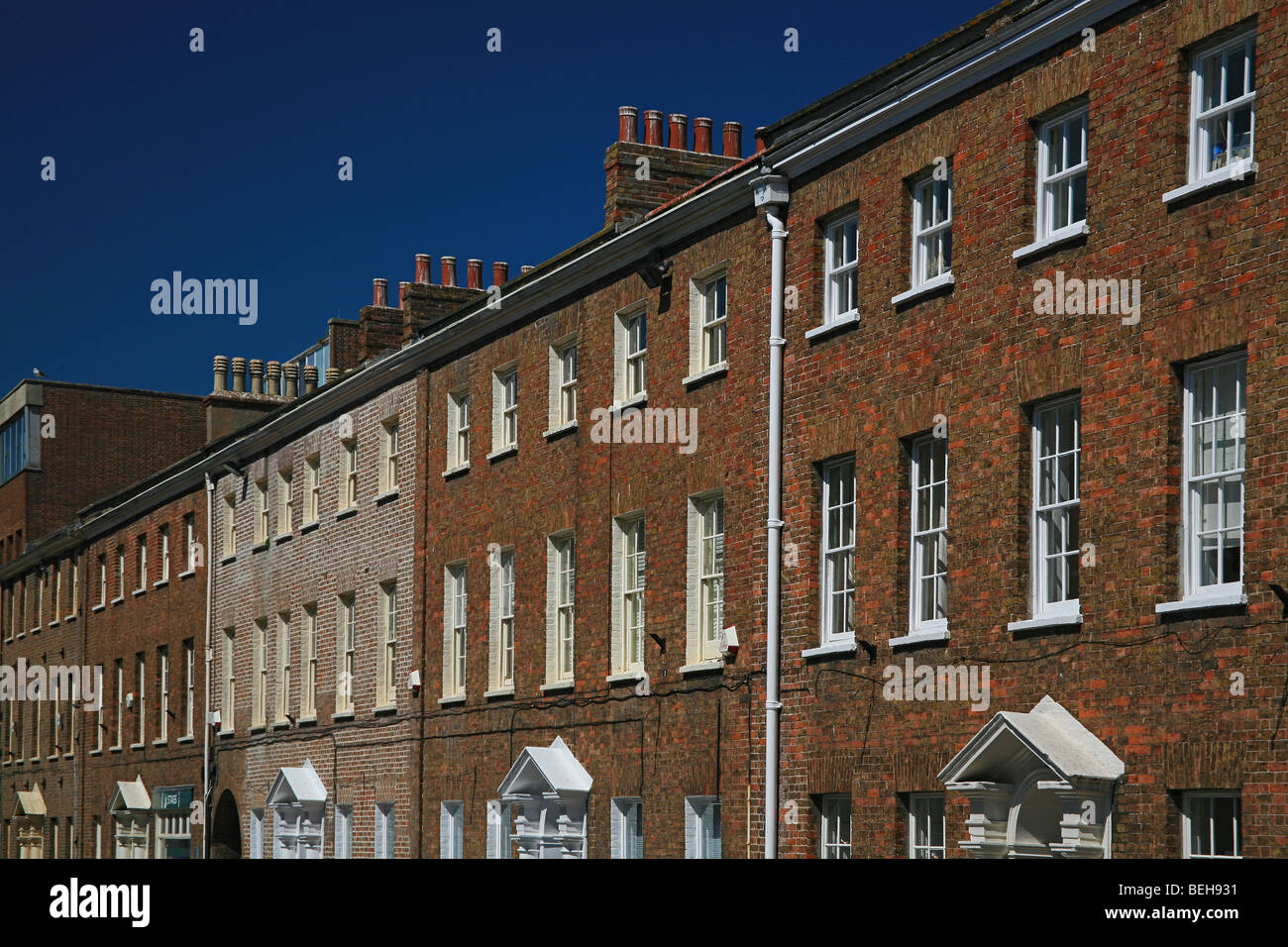Georgische Terrasse in Hammet Street, Taunton, Somerset, England, UK Stockfoto