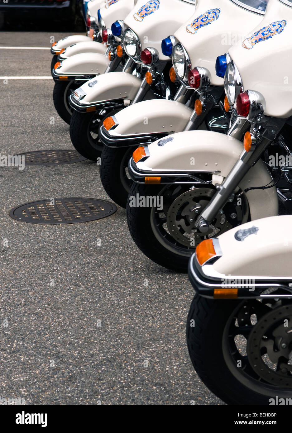 Park-Polizei-Motorräder in Washington, D.C. Stockfoto