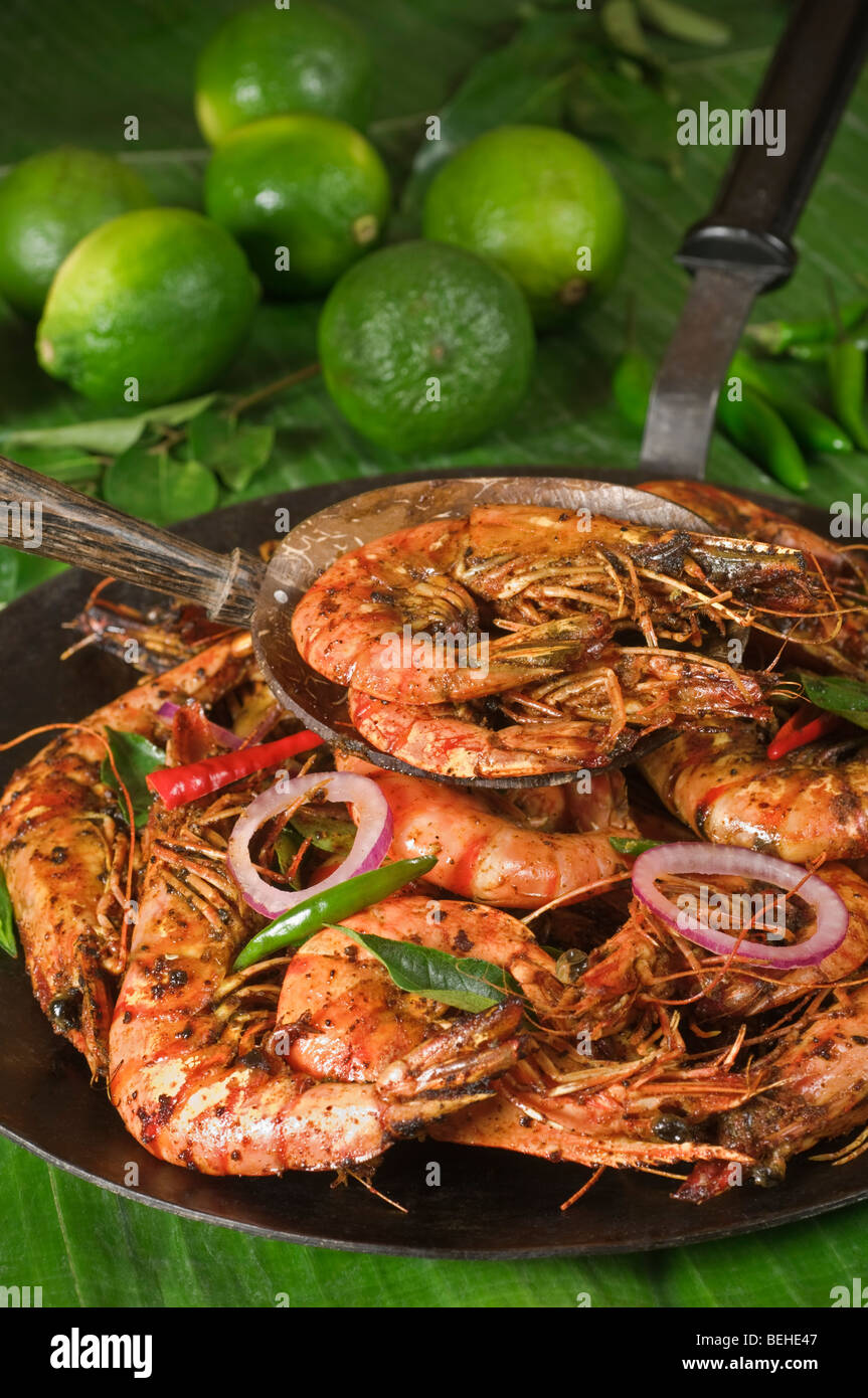 Garnelen oder Krabben Braten South India Food Stockfoto
