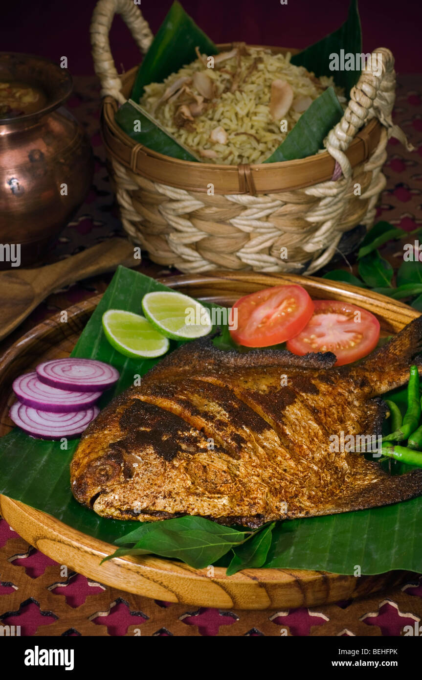 South India Food Fish fry Stockfoto