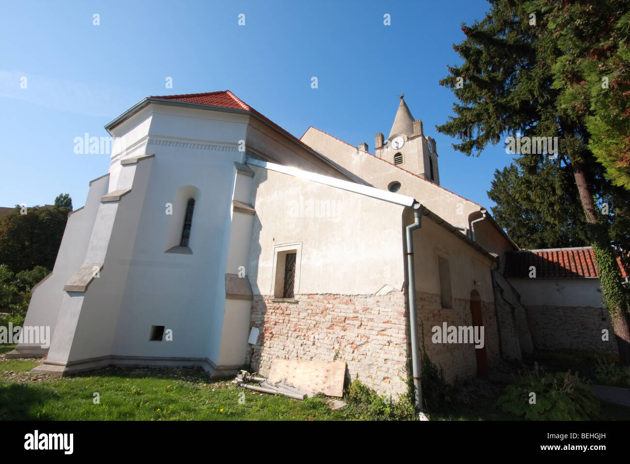 Die alte gotische Kirche in Samorin/Somorja, südwestliche Slowakei Stockfoto