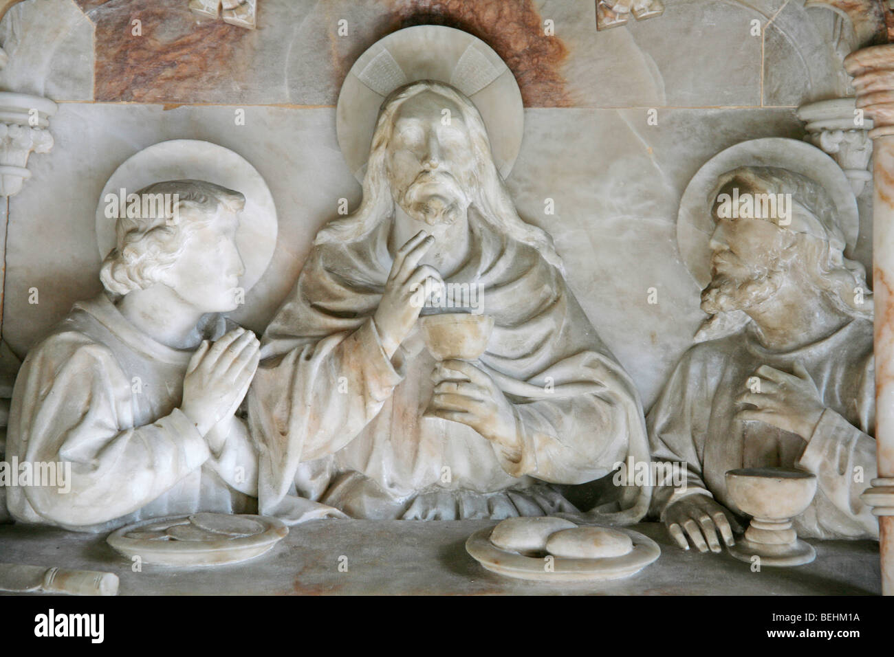 Ostern Jesus Christus und seine 12 Jünger Das letzte Abendmahl Skulptur Statue 