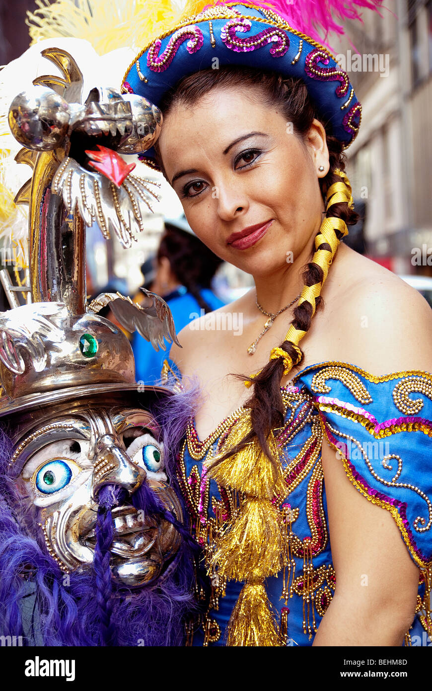 NYC Hispanic Parade (Desfile De La Hispanidad), feiert das Erbe der Hispanic-Latino, Oktober ist Hispanic Heritage Month. Stockfoto