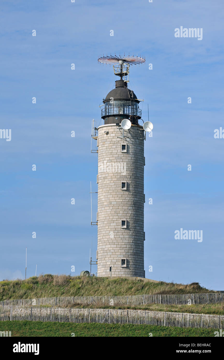 Cap Gris Leuchtturm, Côte d ' Opale, Nord-Pas-de-Calais, Frankreich Stockfoto