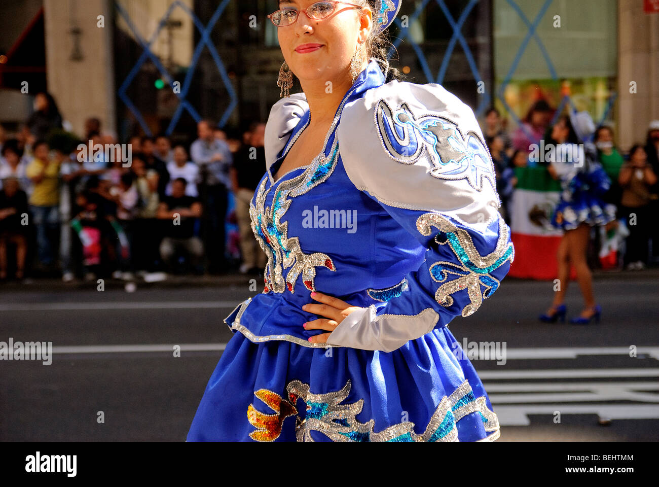 NYC Hispanic Parade (Desfile De La Hispanidad), feiert das Erbe der Hispanic-Latino, Oktober ist Hispanic Heritage Month. Stockfoto