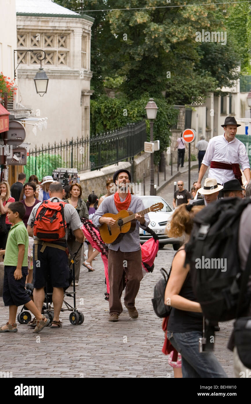 Street Art Künstler Montmartre, Paris, Frankreich, Europa Stockfoto