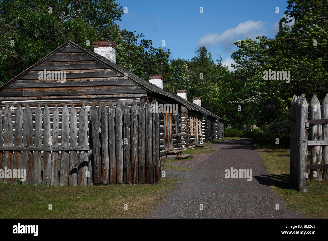Fort Wilkins State Park ist ein historischer Posten der US Army am Copper Harbor Keweenaw Michigan MI Upper Peninsula Militärgebäude horizontal in den USA Stockfoto
