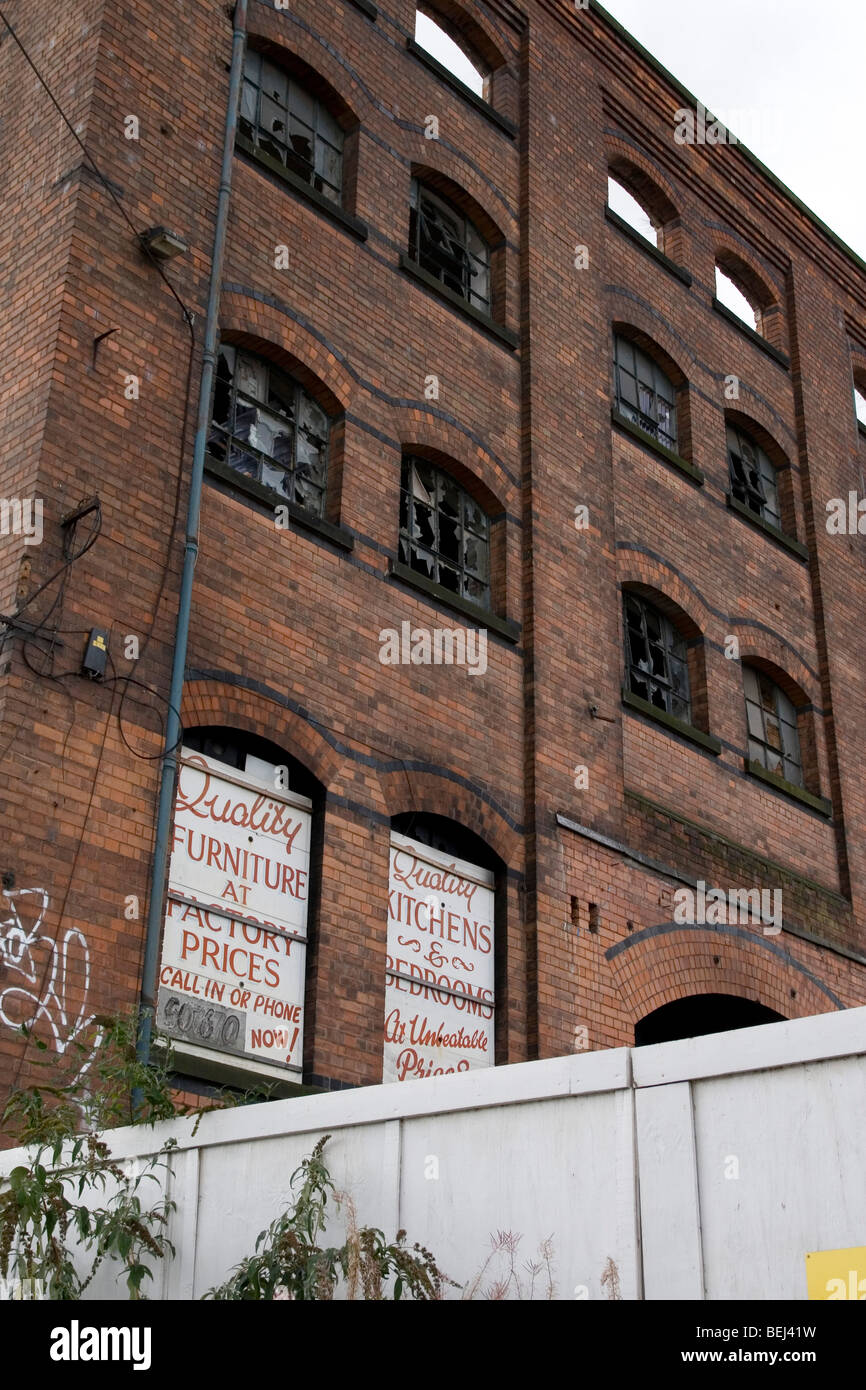 Die alte Spitze Mühle Fabrik jetzt verfallene in Nottingham Stockfoto