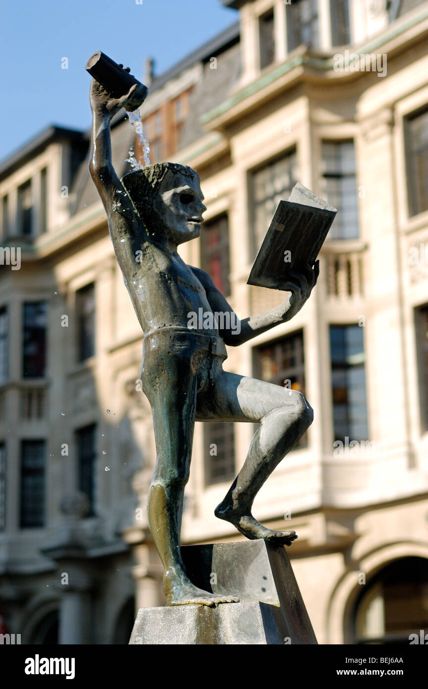 Statue Fons Sapientiae, Louvain, Belgien Stockfoto