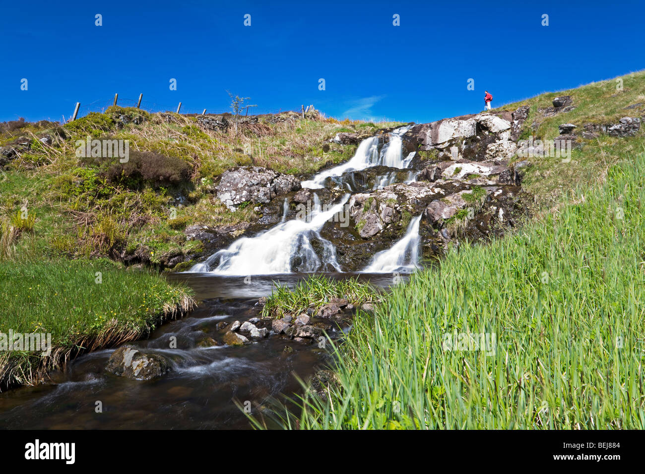 Wasserfall auf dem Loch Humphrey brennen, Kilpatrick Hills Stockfoto