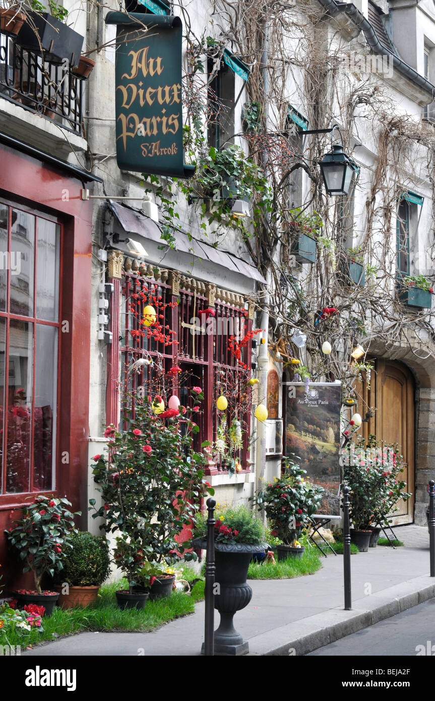 Au Vieux Paris d'Arcole, Rue Chanoinesse, Paris, Frankreich, Europa Stockfoto
