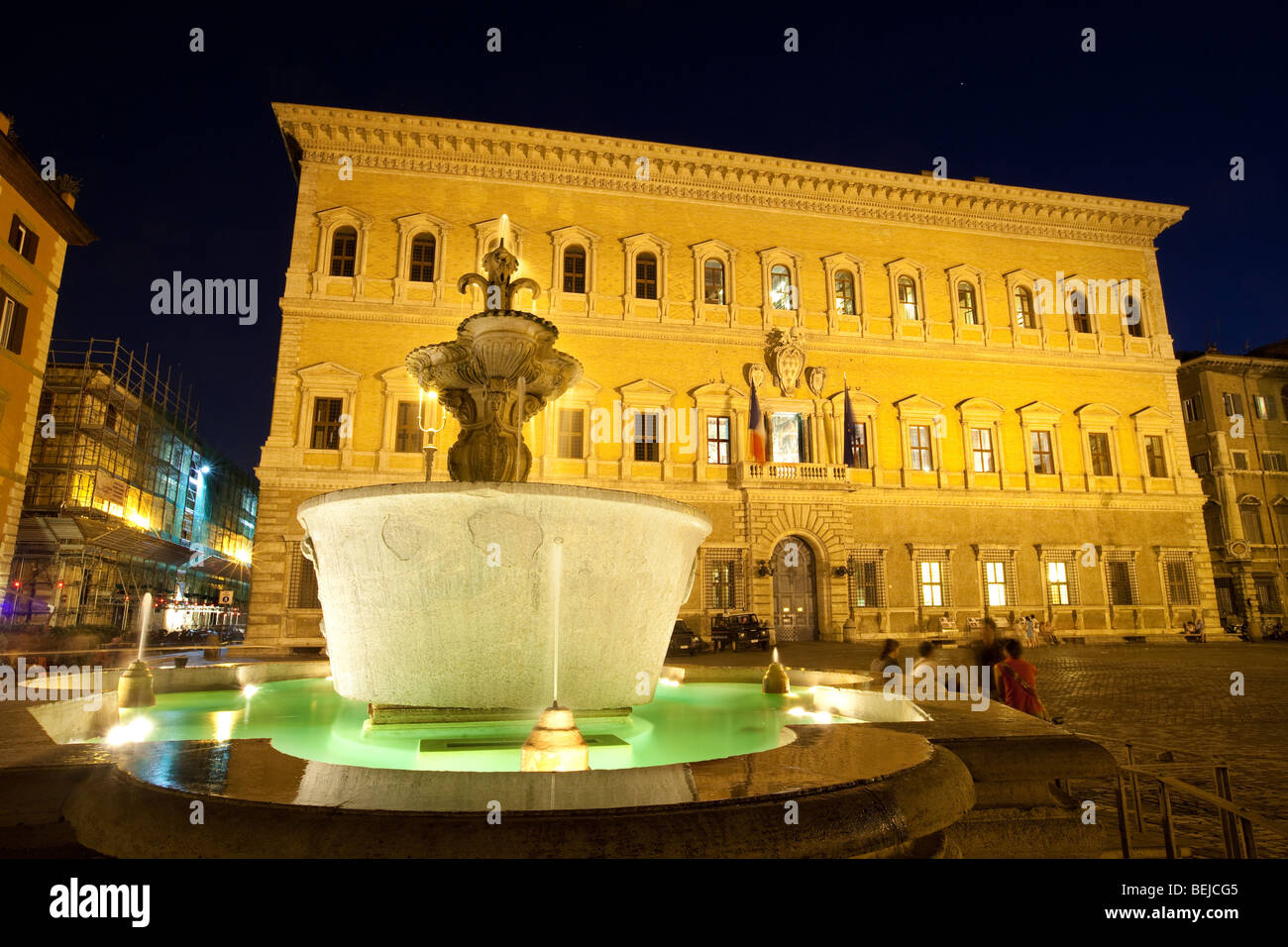 Palazzo Farnese, französische Botschaft, Farnese Quadrat, Rom, Italien Stockfoto