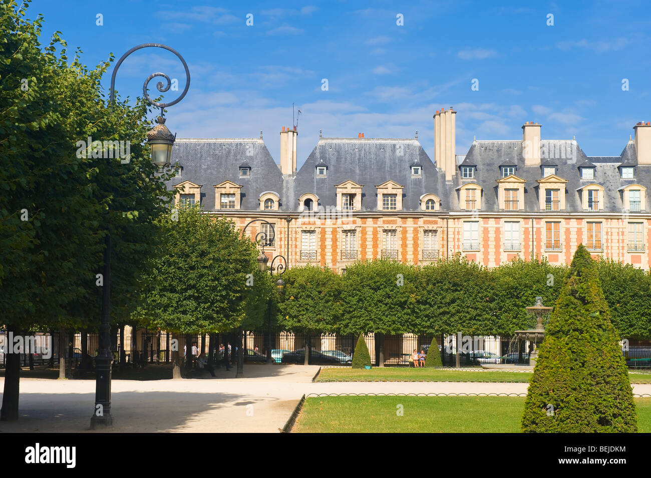 Place des Vosges, Gegend Le Marais, Paris, Frankreich Stockfoto