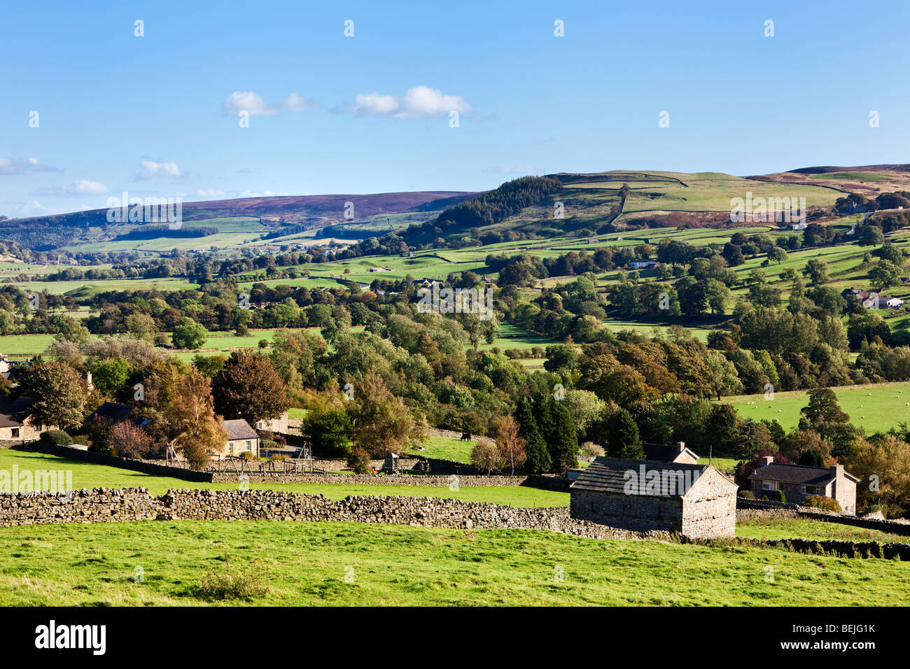 Yorkshire Dales Landschaft - Swaledale - in der Nähe von Reeth - Yorkshire Dales, North Yorkshire, England, UK Stockfoto