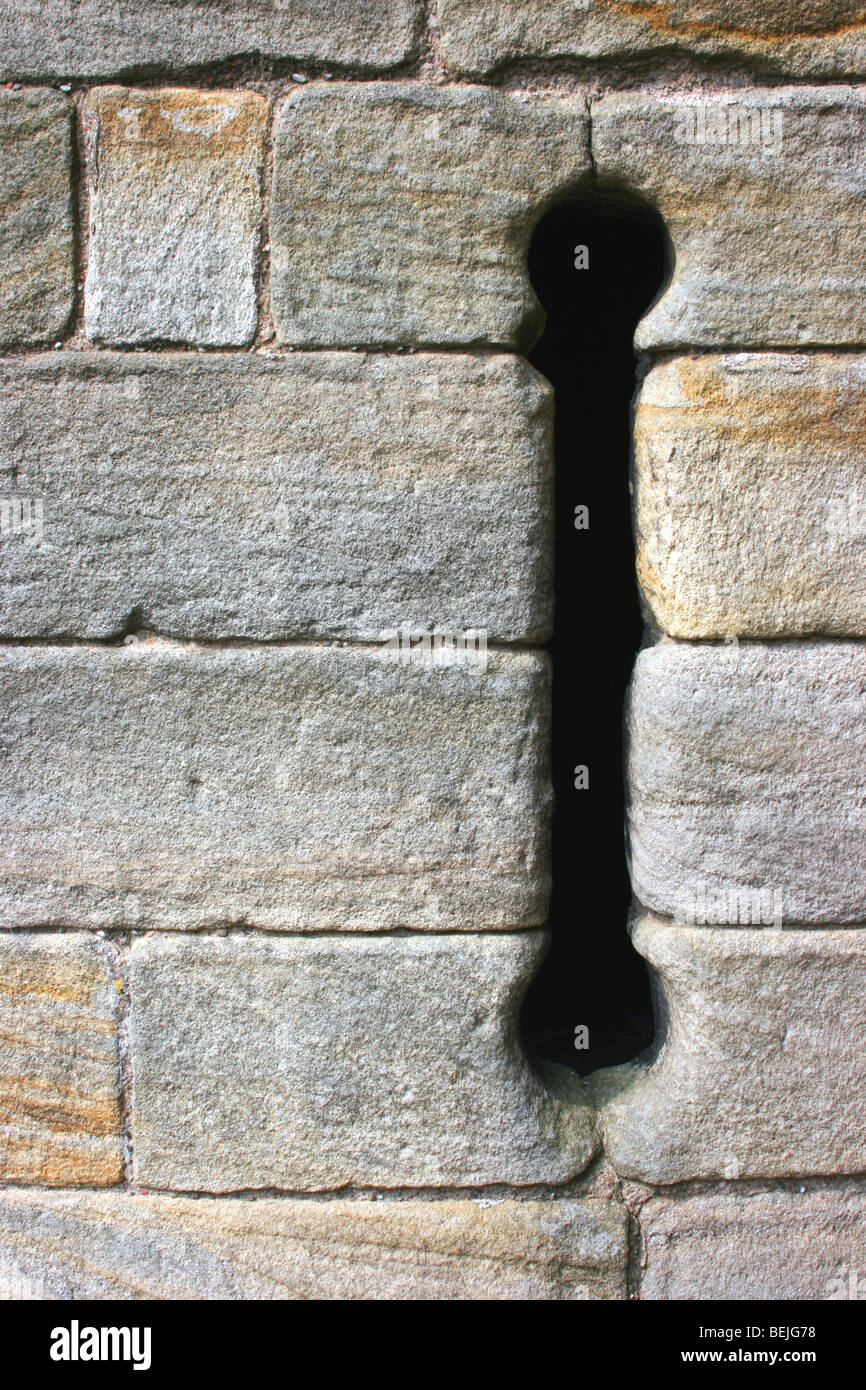 wie / Schießscharte in Wänden von Stirling Castle, Schottland Stockfoto