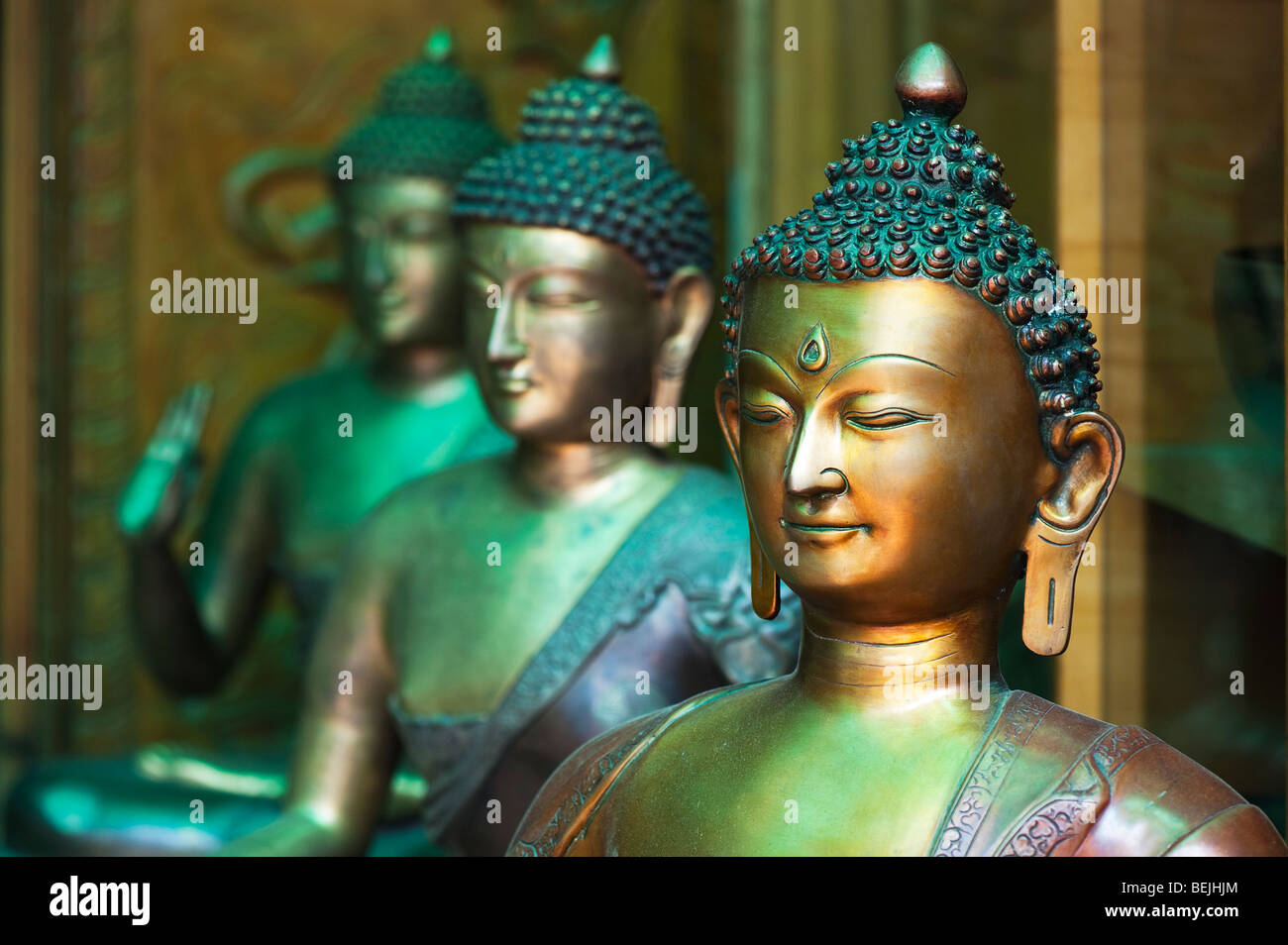 Buddha Statuen in einem indischen Shop. Andhra Pradesh, Indien Stockfoto