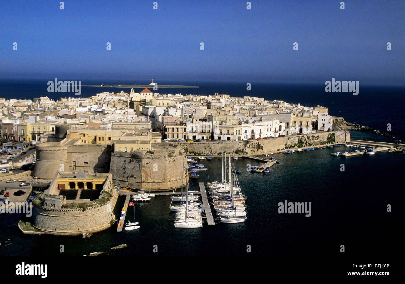 Panorama-Blick auf Altstadt, Gallipoli, Apulien, Italien Stockfoto