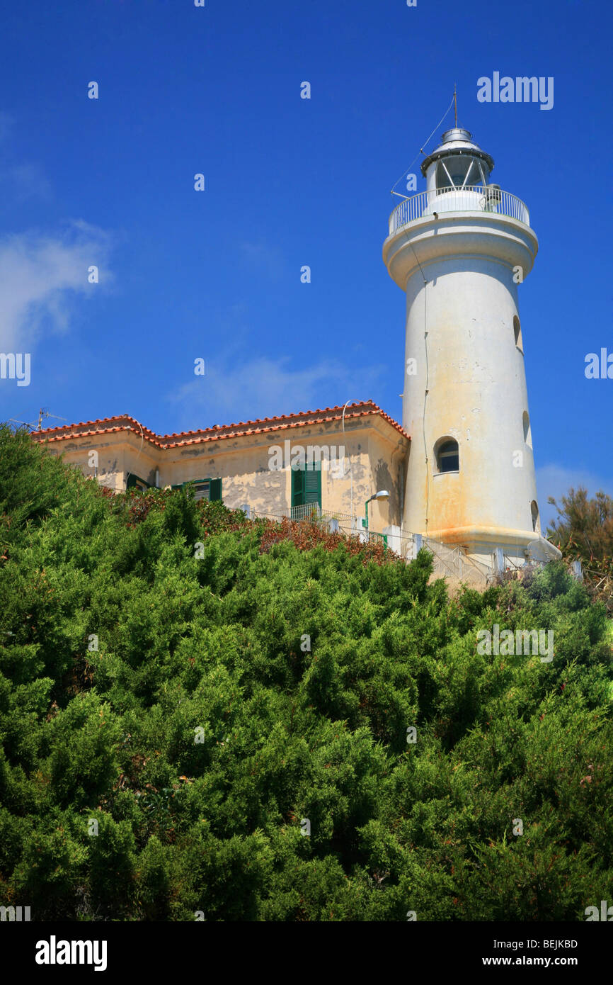 Leuchtturm, Punta Campanella, Kampanien, Italien Stockfoto