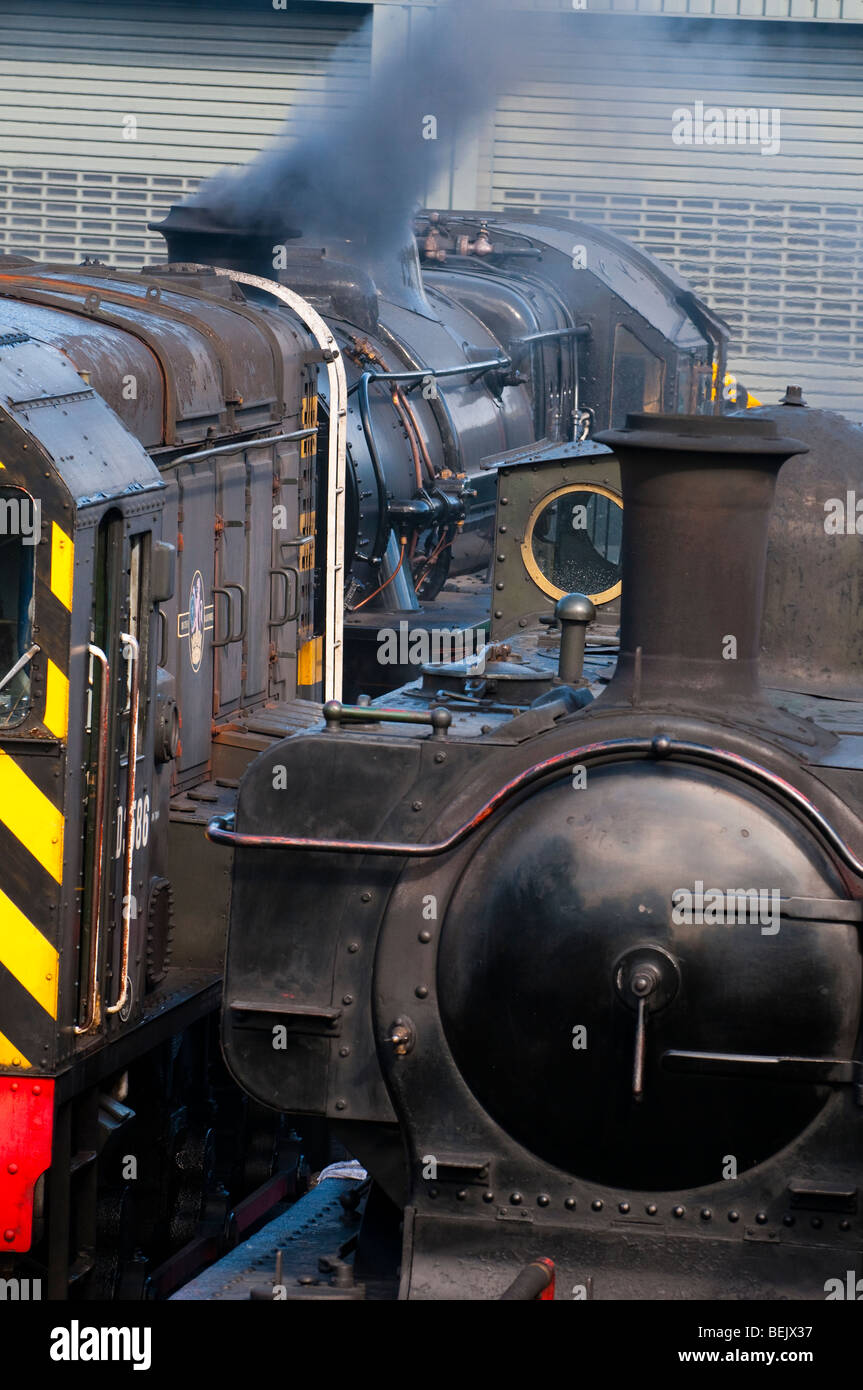 Dampflokomotiven am Severn Valley Railway Bridgnorth Shropshire Stockfoto