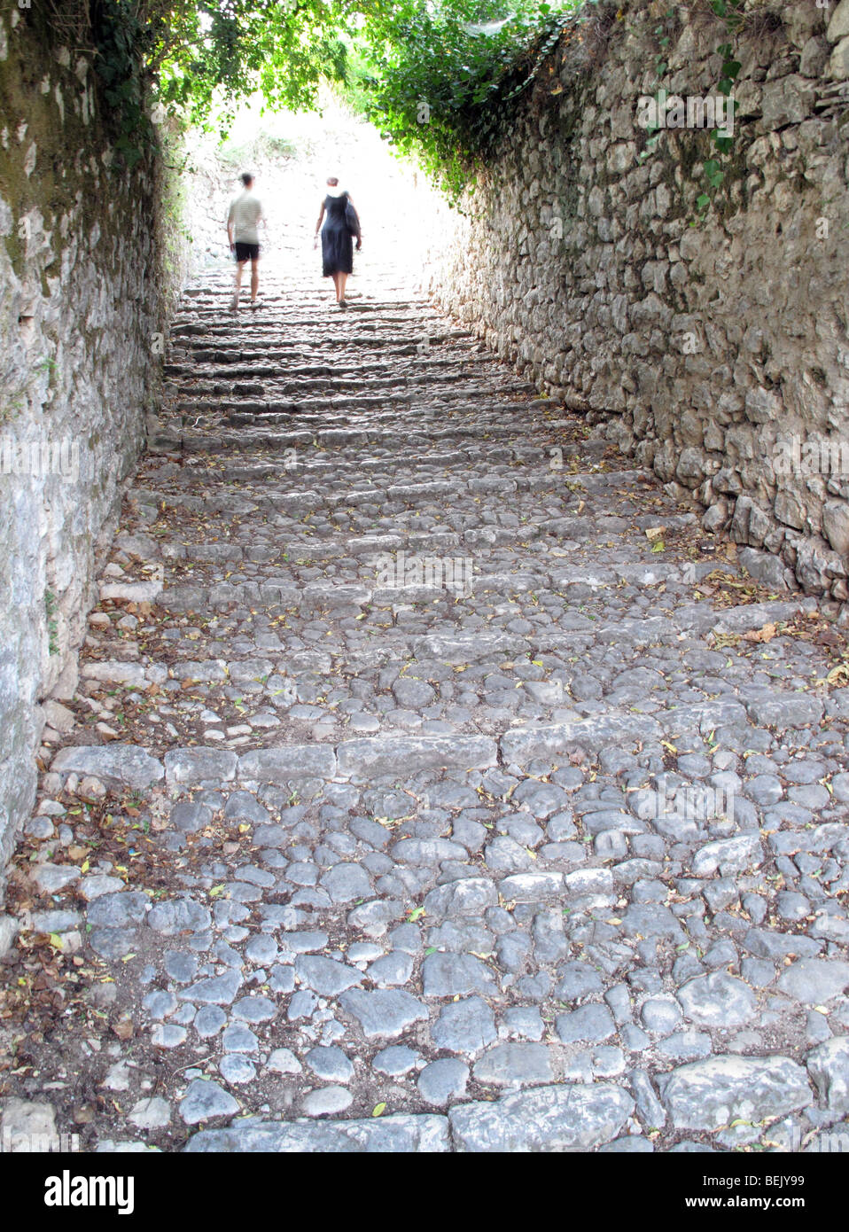 Gepflasterte Treppe Stockfoto