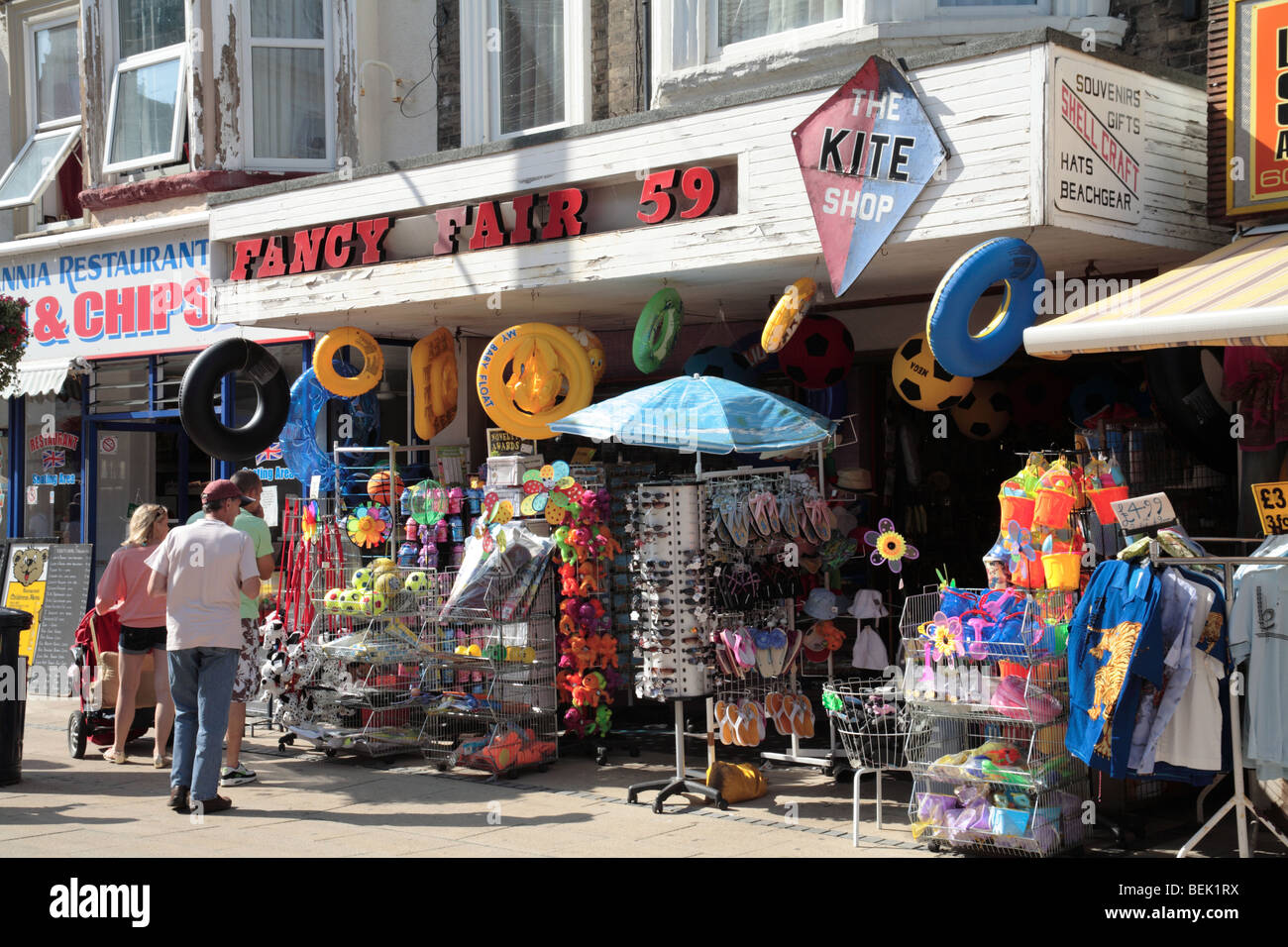 Am Meer-Souvenir-Shop, Great Yarmouth Stockfoto