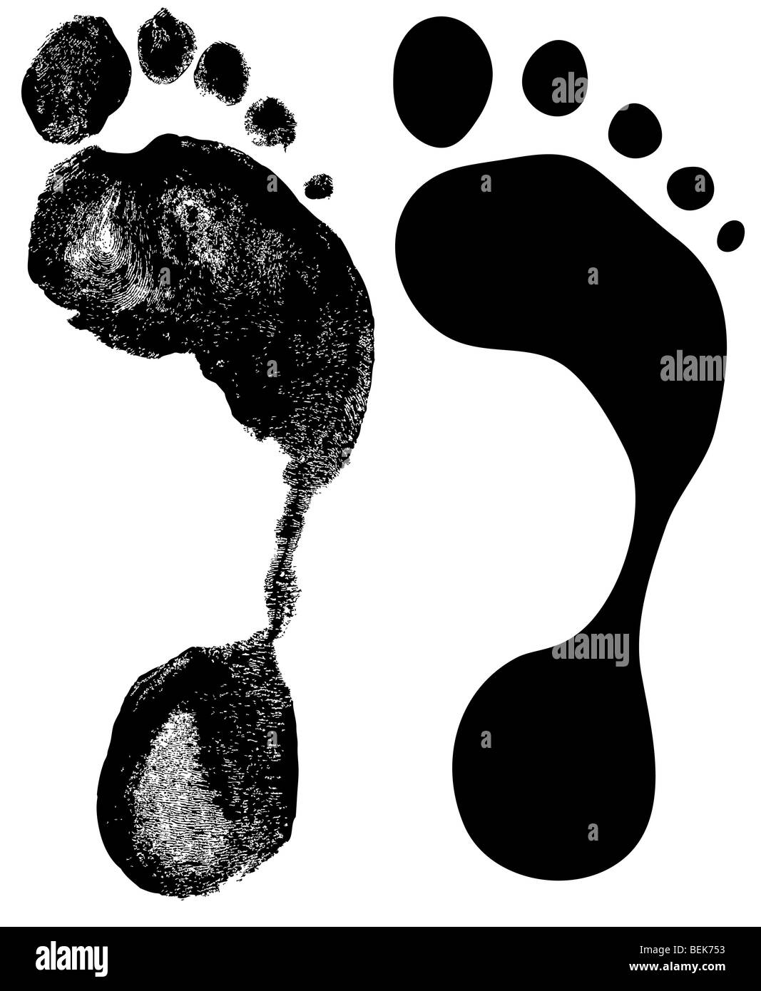menschliche Spur - Fußdruck Stockfoto