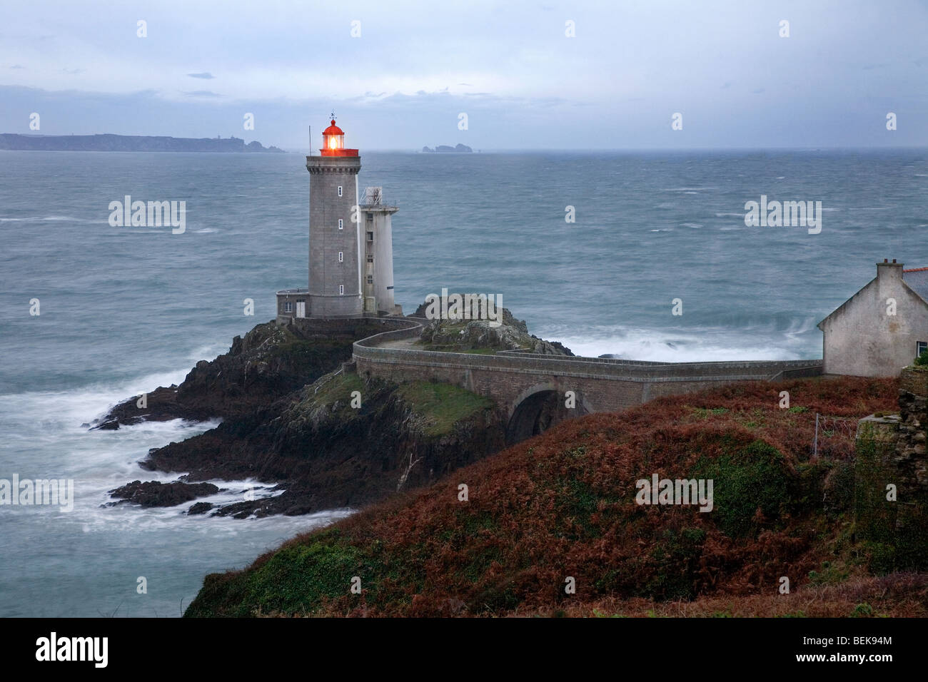 Leuchtturm Le Petit Minou am Plouzané, Finistère, Bretagne, Frankreich Stockfoto