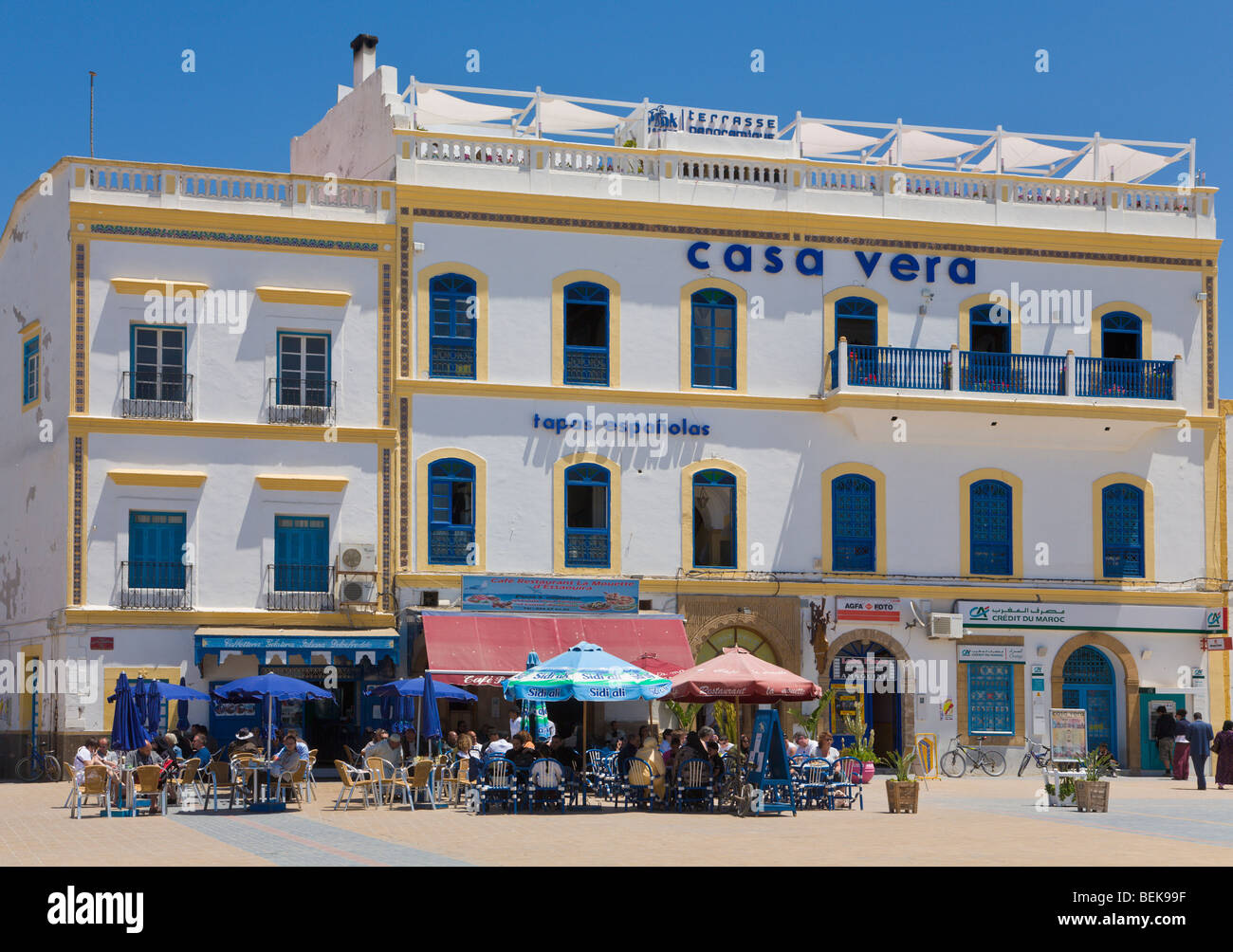 Straßencafé in Moulay El Hassan quadratische Essaouira Marokko Stockfoto